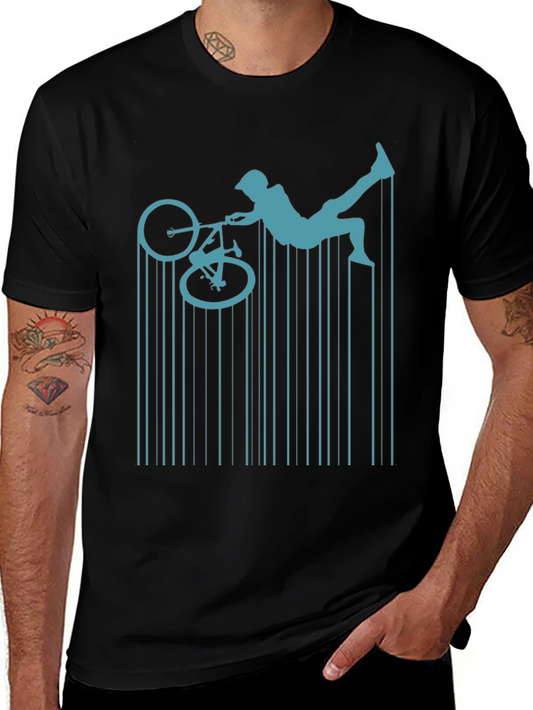 BMX Rider Graphic Tee - Black Cotton Shirt