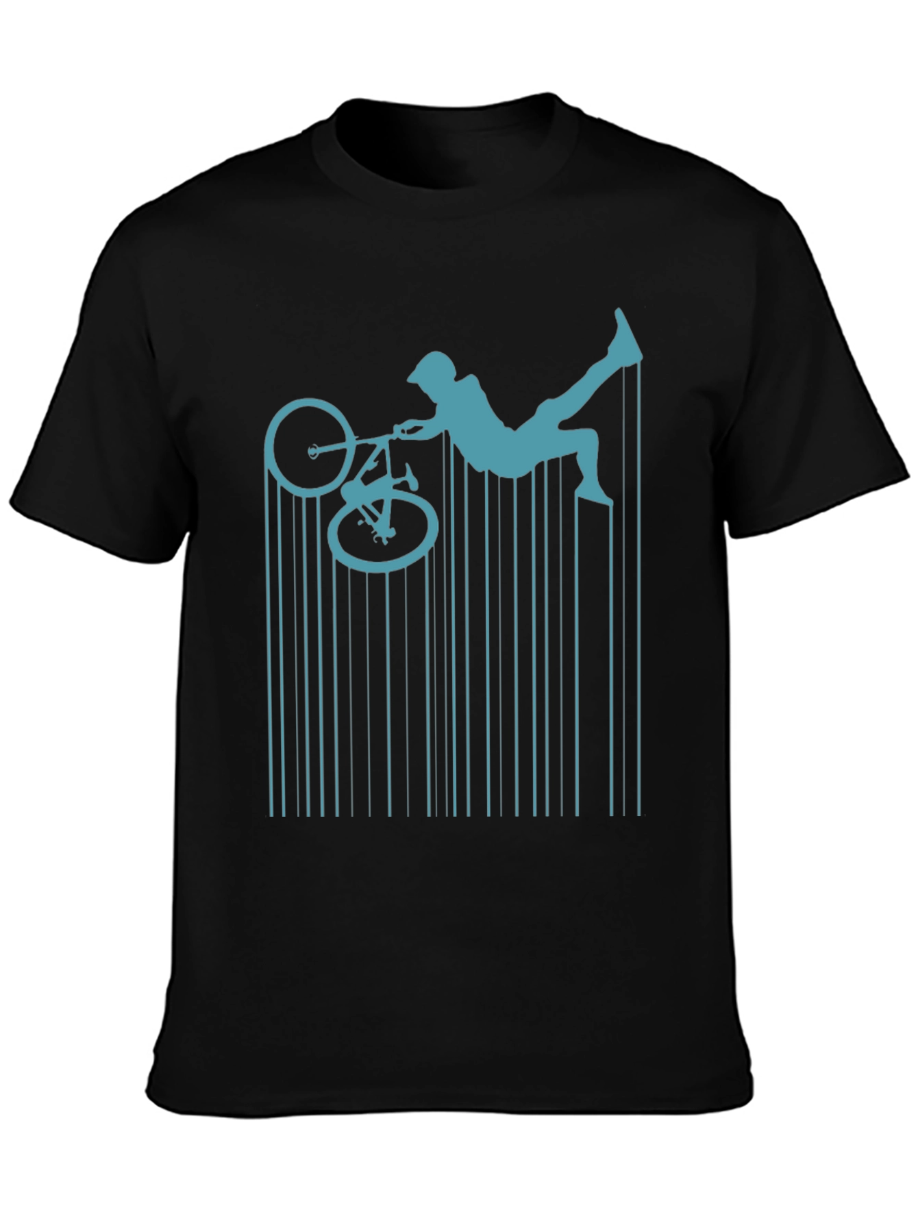 BMX Rider Graphic Tee - Black Cotton Shirt