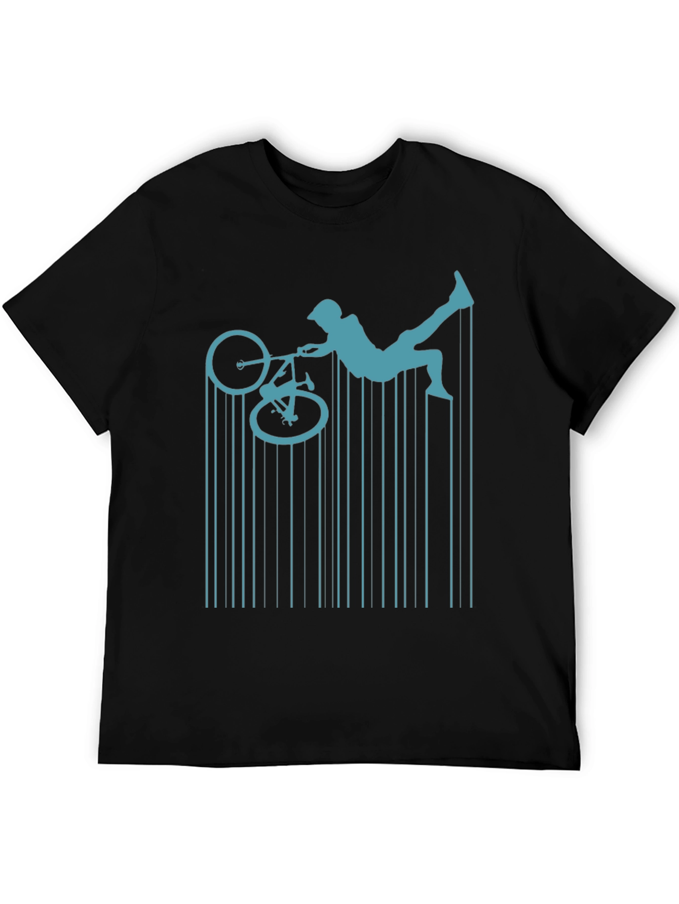 BMX Rider Graphic Tee - Black Cotton Shirt