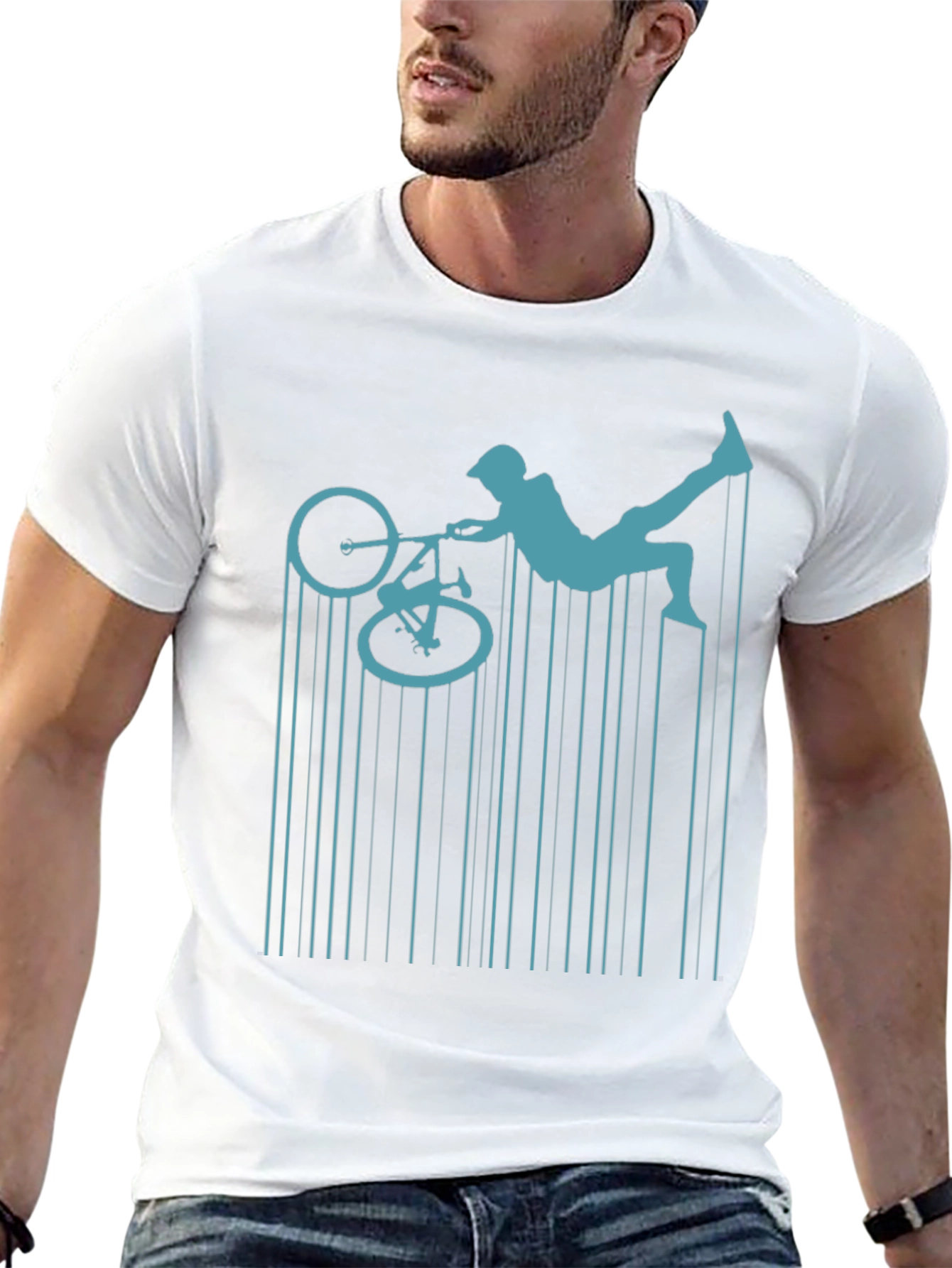 BMX Rider Graphic Tee - Black Cotton Shirt