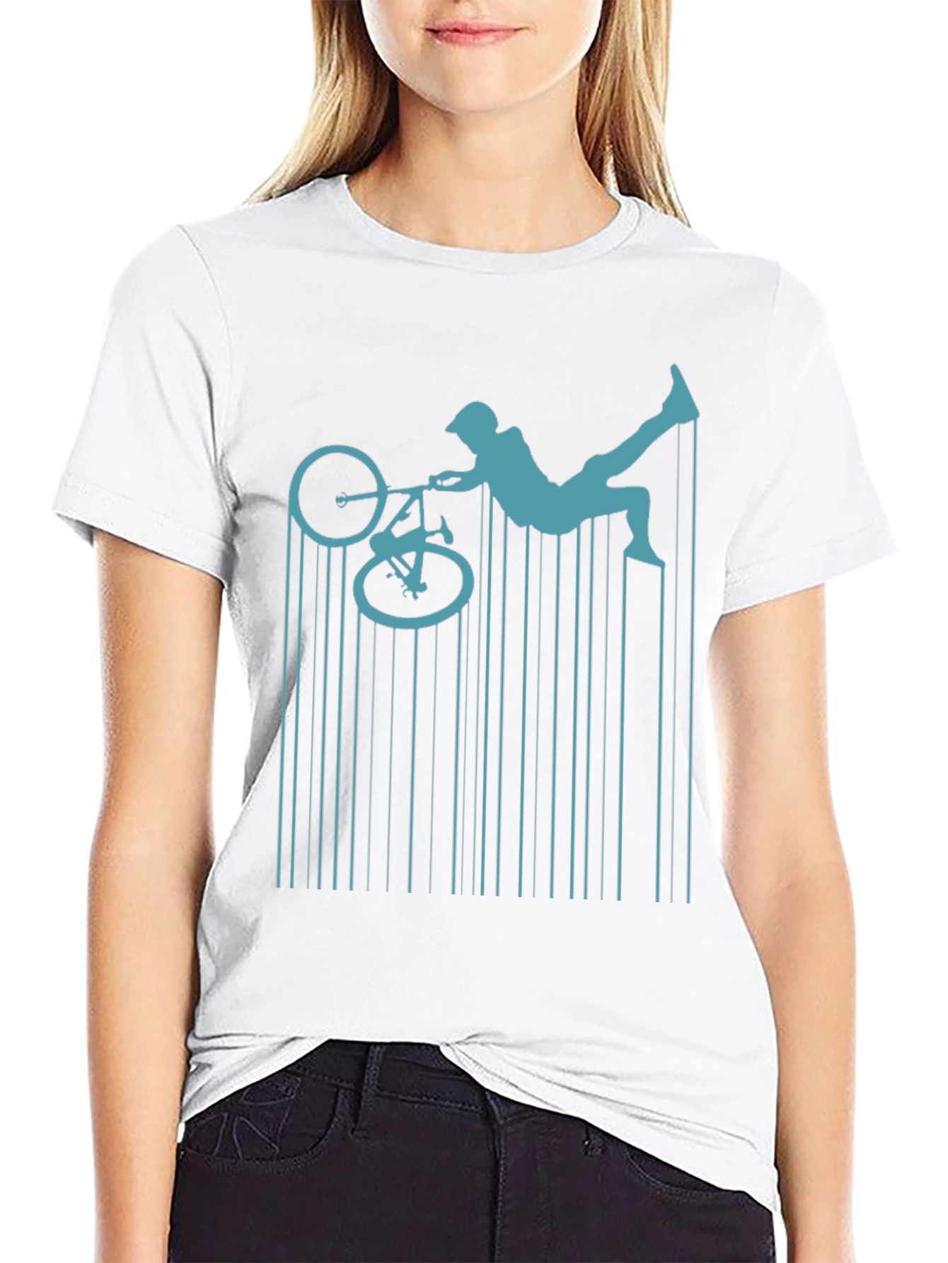 BMX Rider Graphic Tee - Black Cotton Shirt