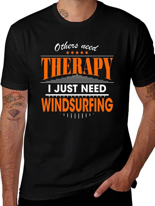 Therapy Windsurfing Graphic Tee - Black Cotton T-Shirt