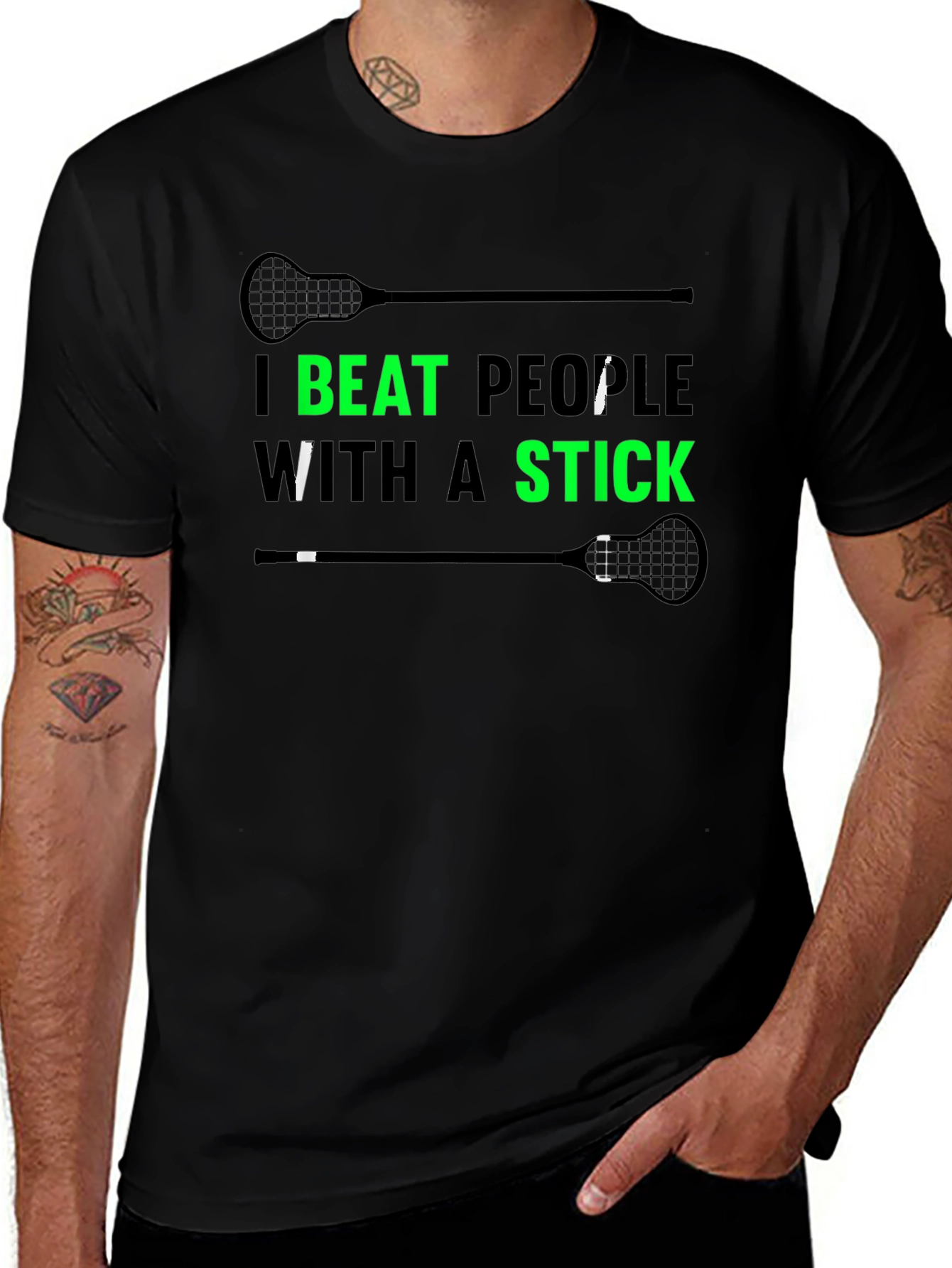 Lacrosse T-Shirt - I Beat People With A Stick