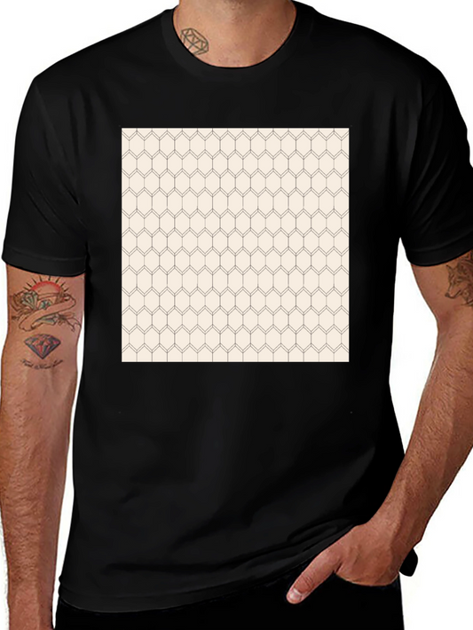 Geometric Pattern Black Tee