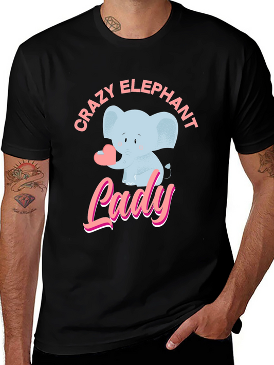 Crazy Elephant Lady Graphic T-Shirt