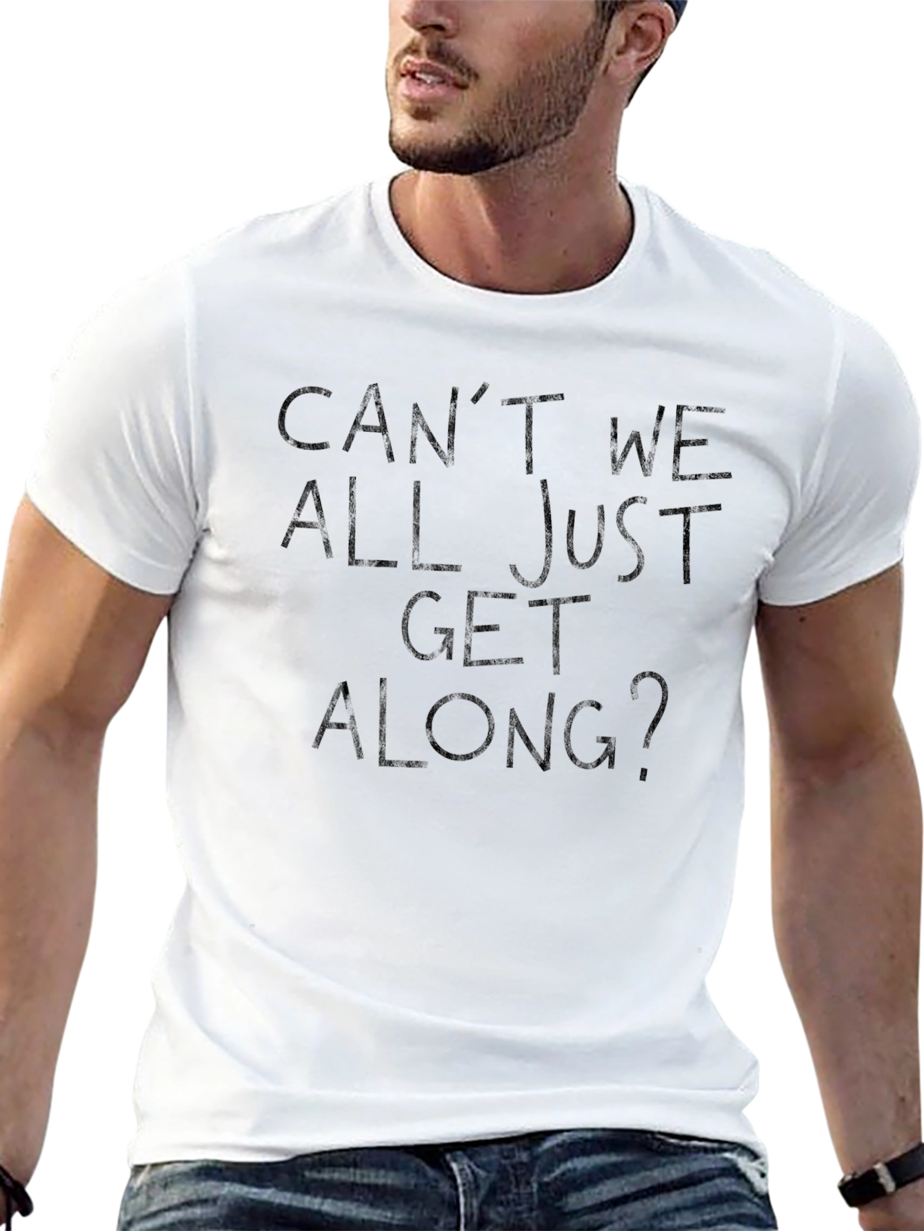 Cant We All Just Get Along? Black T-Shirt