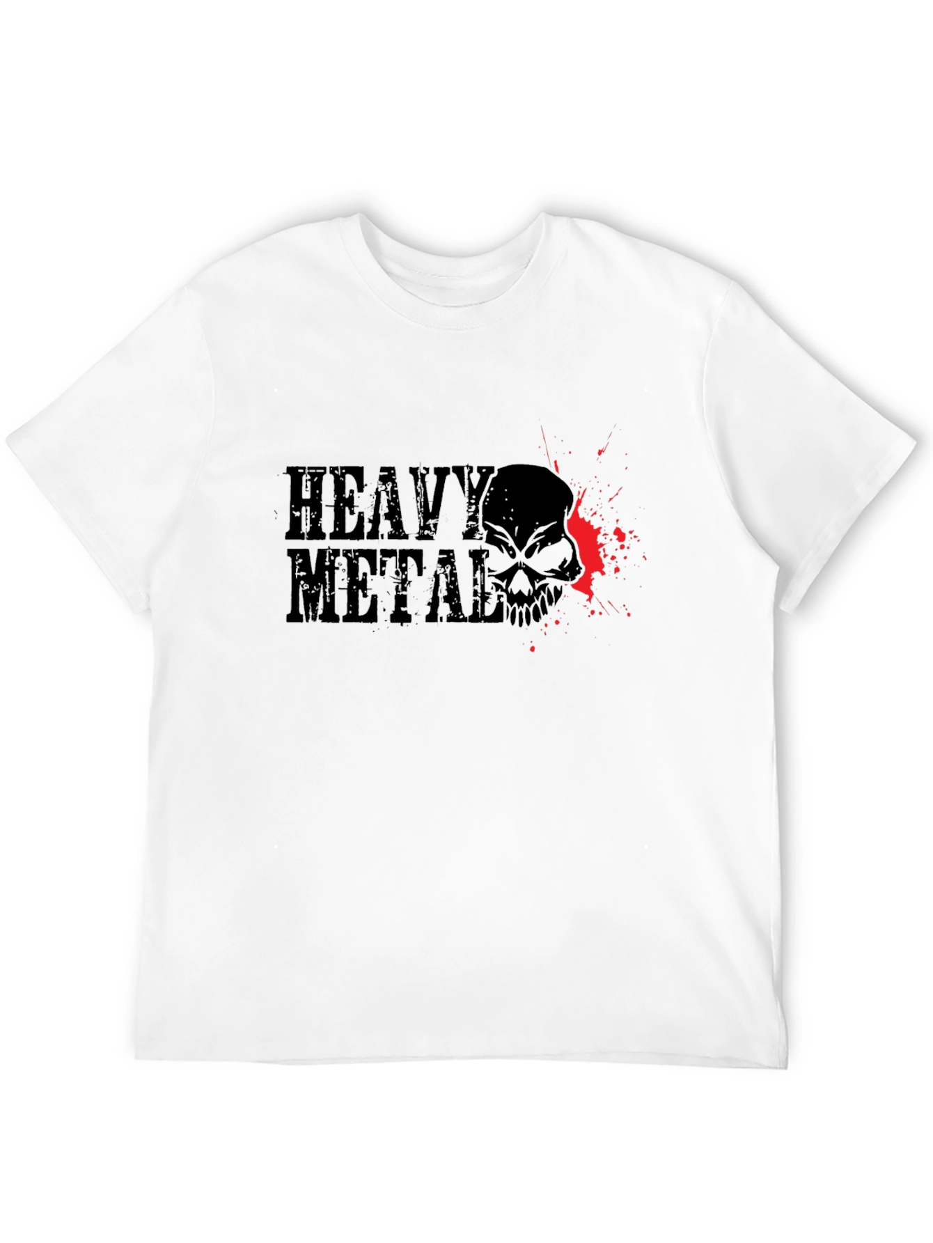 Heavy Metal Skull Graphic T-Shirt