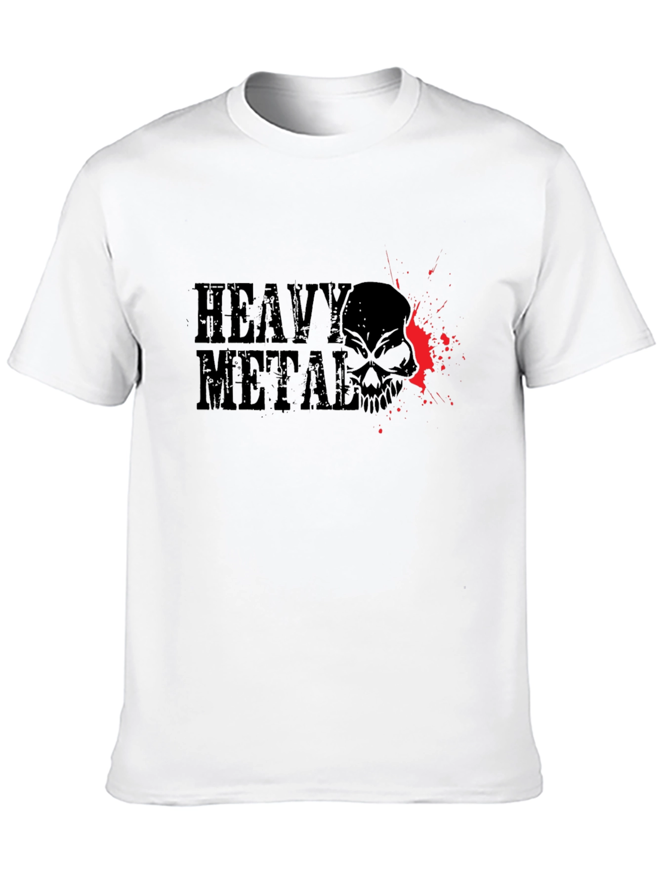 Heavy Metal Skull Graphic T-Shirt