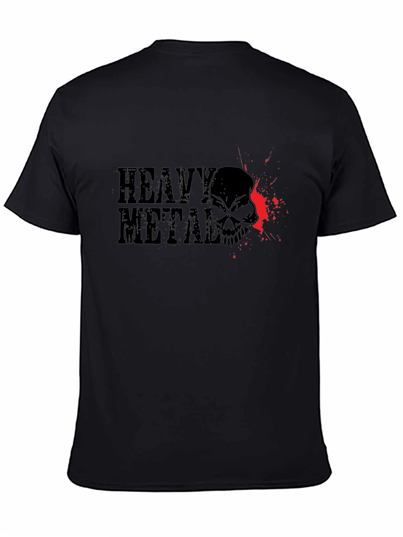Heavy Metal Skull Graphic T-Shirt