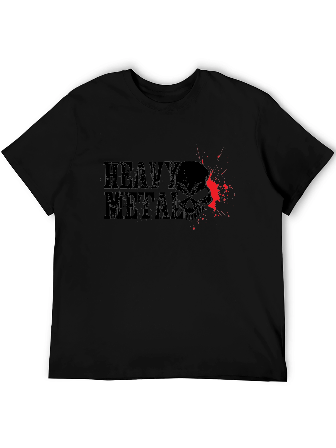 Heavy Metal Skull Graphic T-Shirt