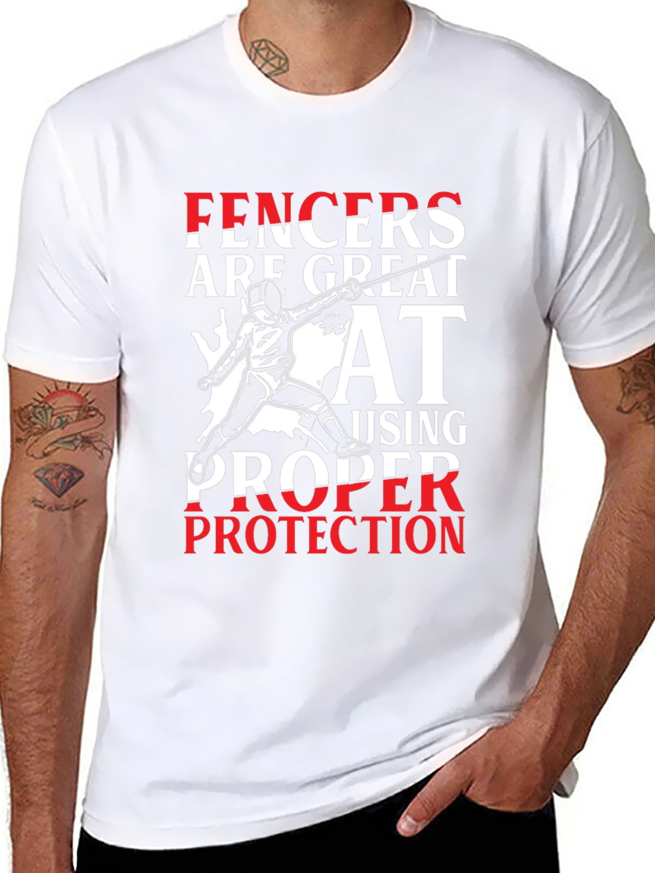 Fencers Great At Proper Protection Graphic Tee