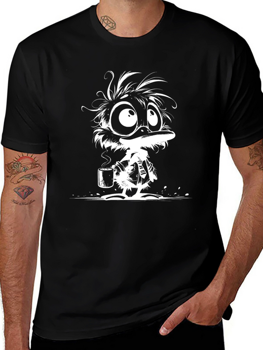 Cartoon Duck T-Shirt - Black Cotton Tee