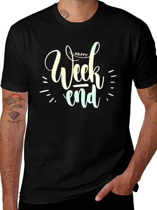 Happy Weekend Graphic Tee - Black
