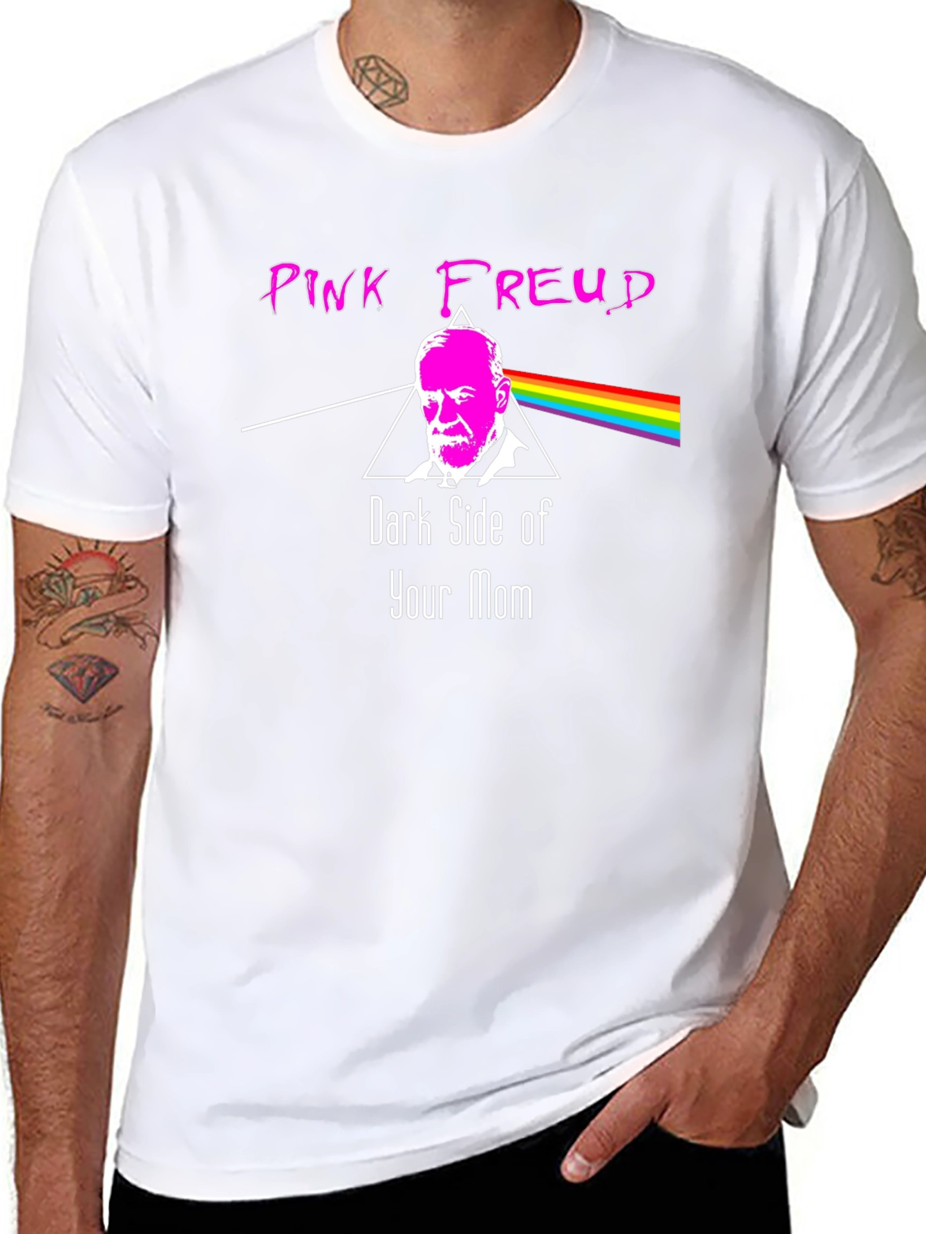 Pink Freud Dark Side Graphic T-Shirt