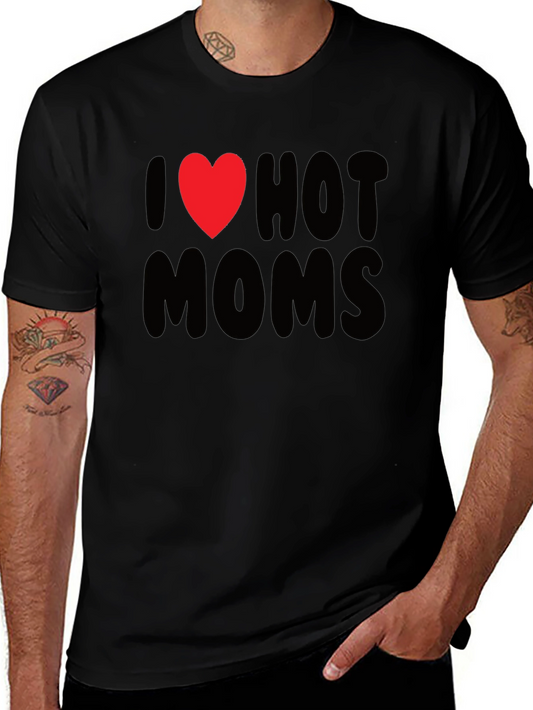 I Heart Hot Moms Graphic Tee - Black T-Shirt