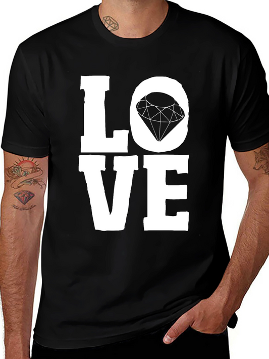 Love Diamond Graphic Tee - Unisex Black T-Shirt