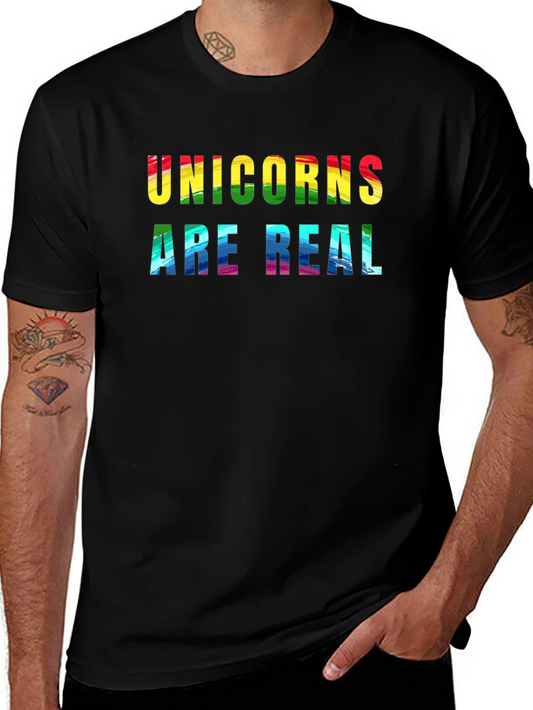 Unicorns Are Real Rainbow Graphic T-Shirt