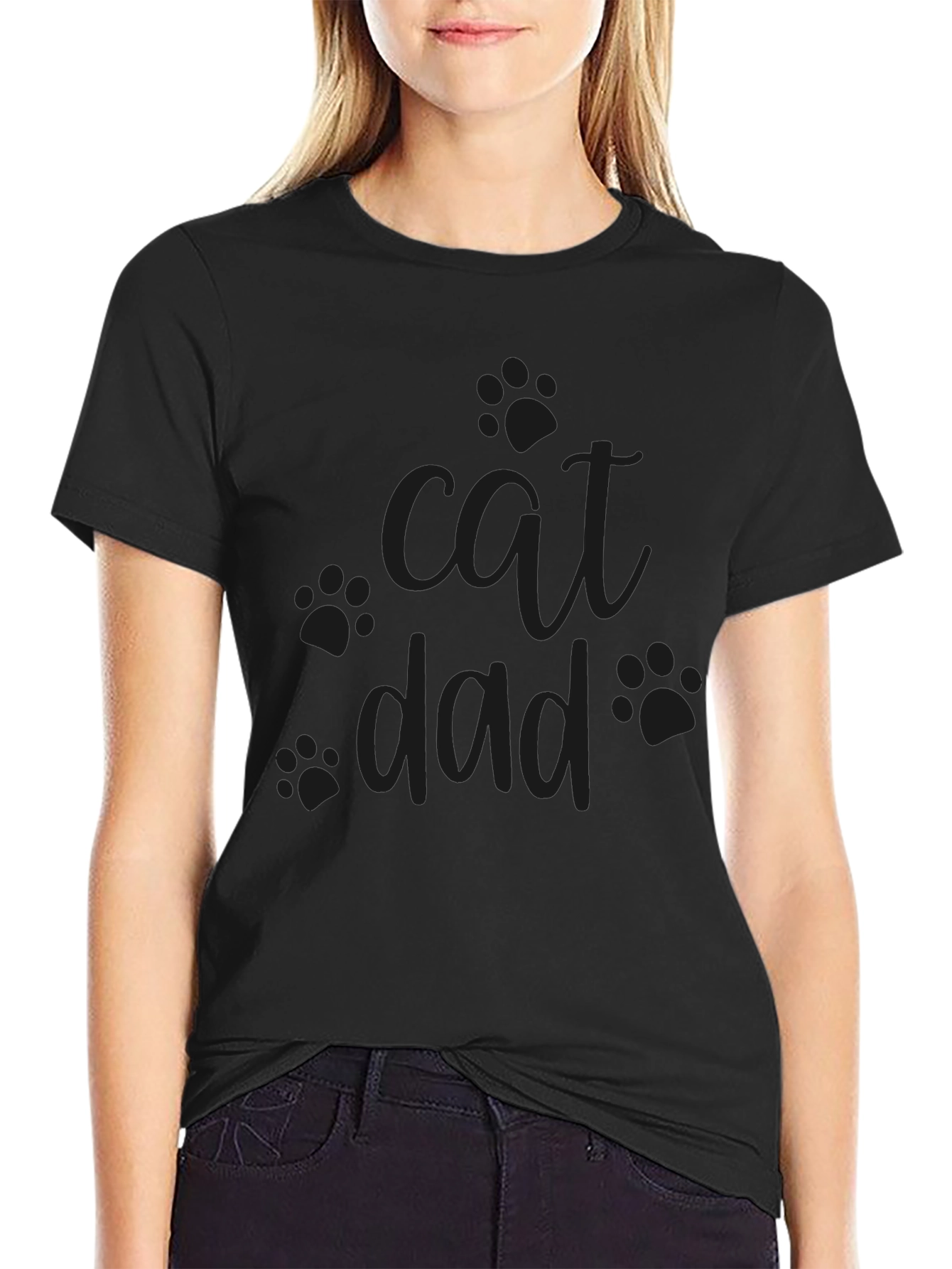 Cat Dad Black T-Shirt