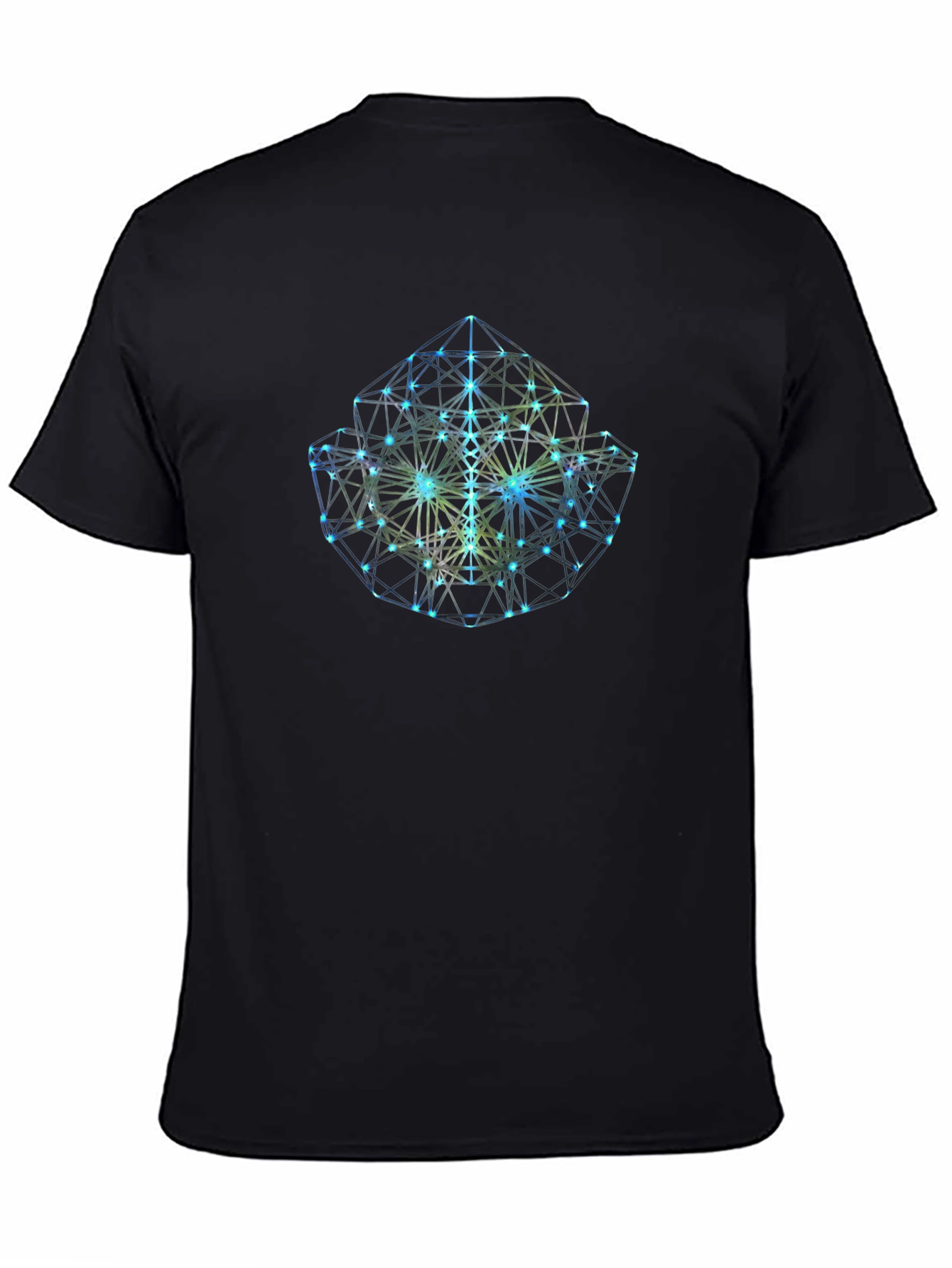 Geometric Cube Graphic Black T-Shirt