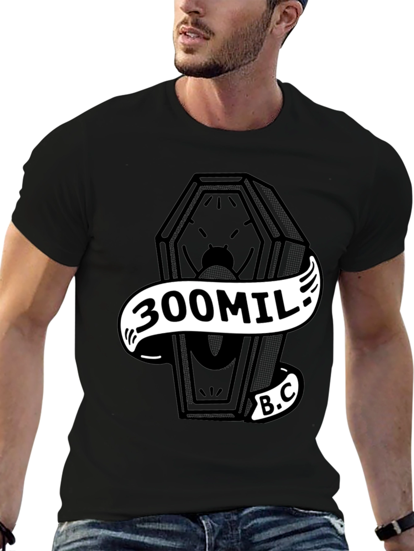300Mil B.C. Coffin Graphic Black Tee