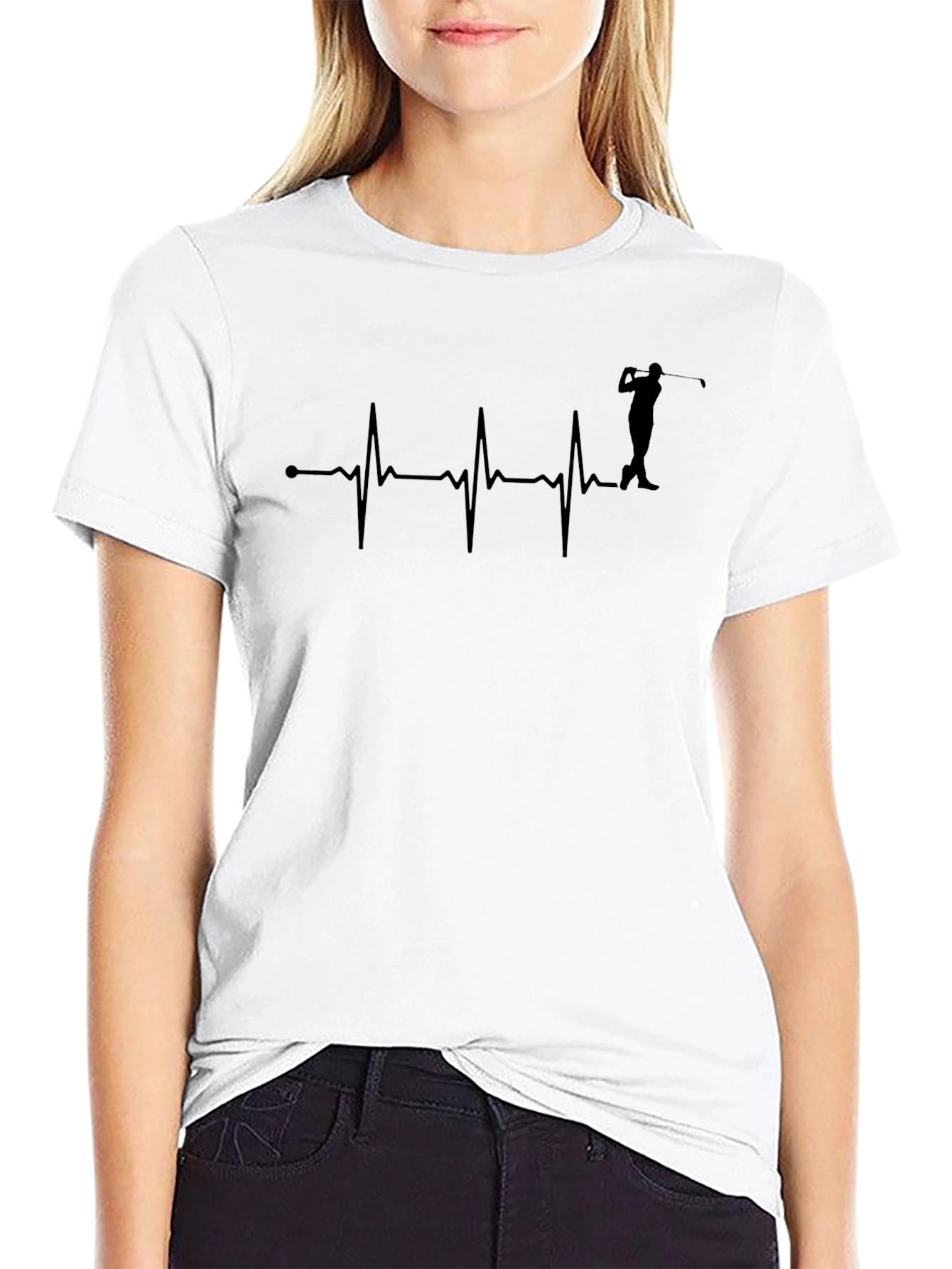 Golf Heartbeat T-Shirt - Golfer Gift Tee