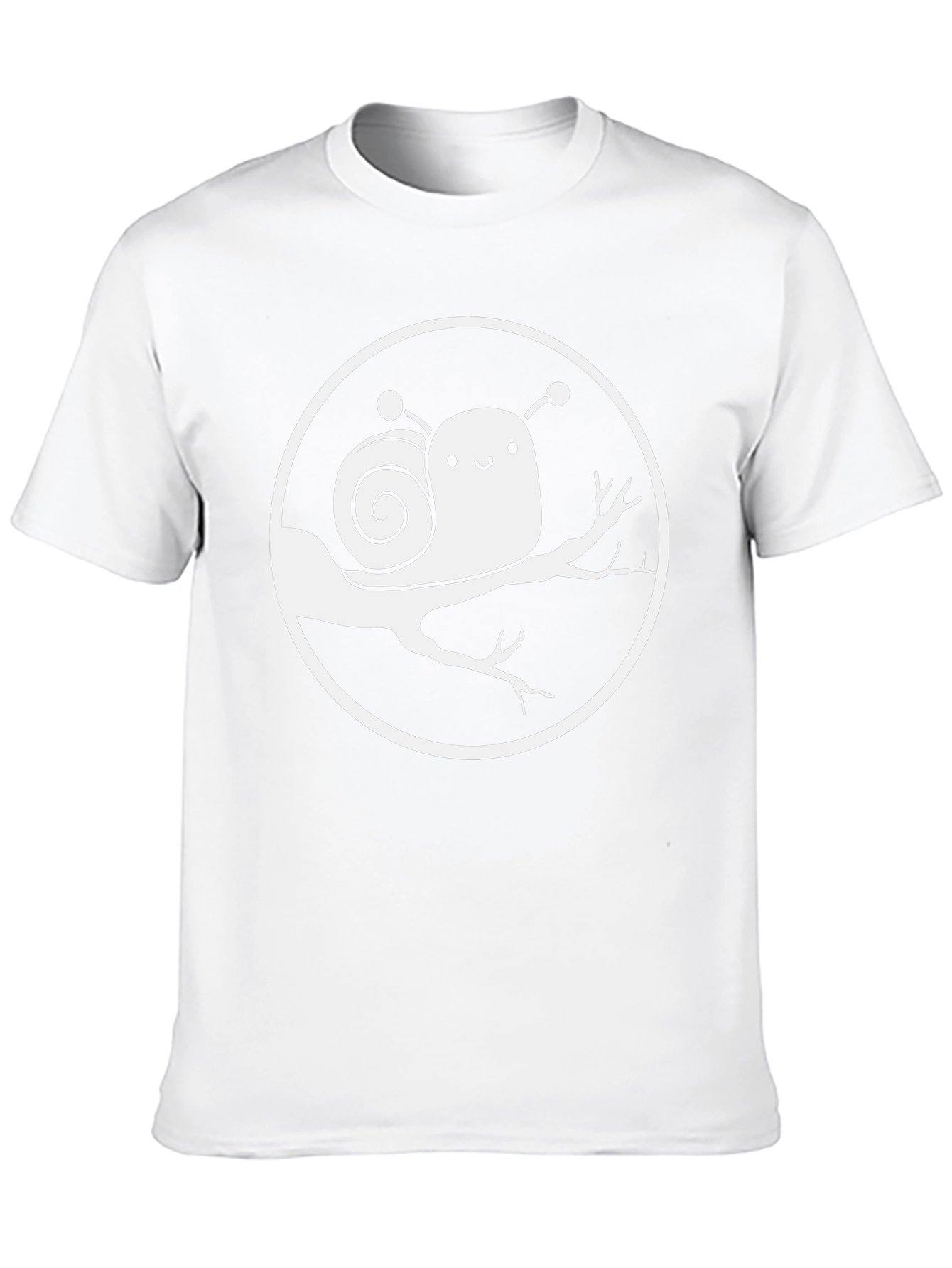 Cute Snail on Branch Graphic T-Shirt - Black