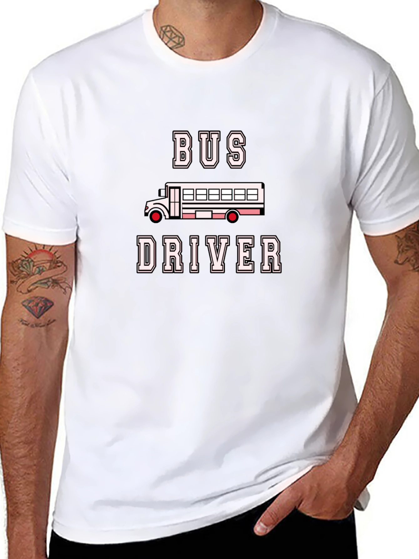 Bus Driver T-Shirt - Black Crew Neck