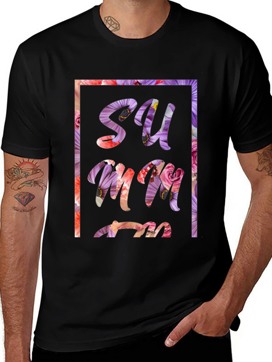 Floral Summer Graphic Tee - Black