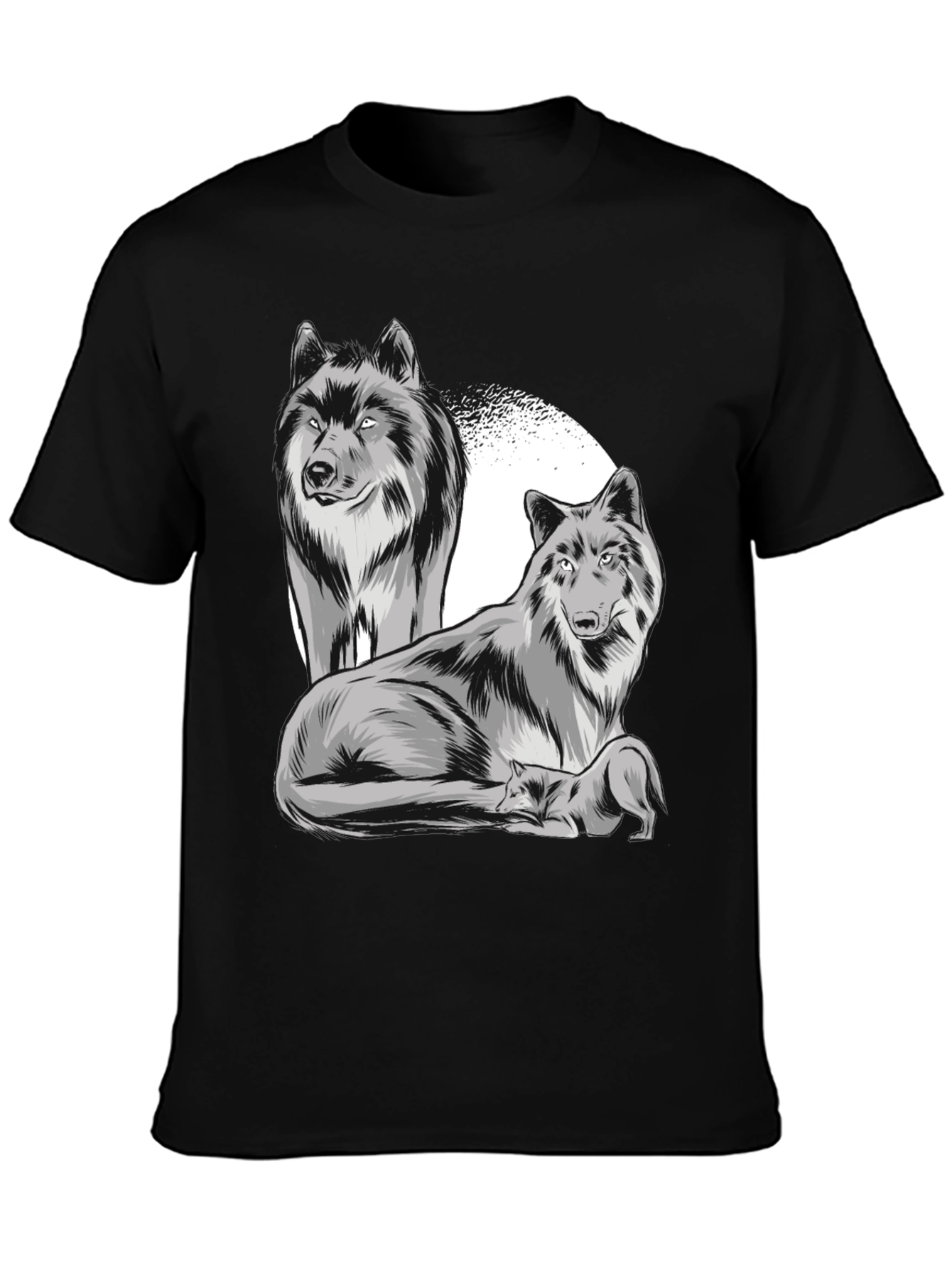 Wolf Pack Graphic Tee - Classic Black