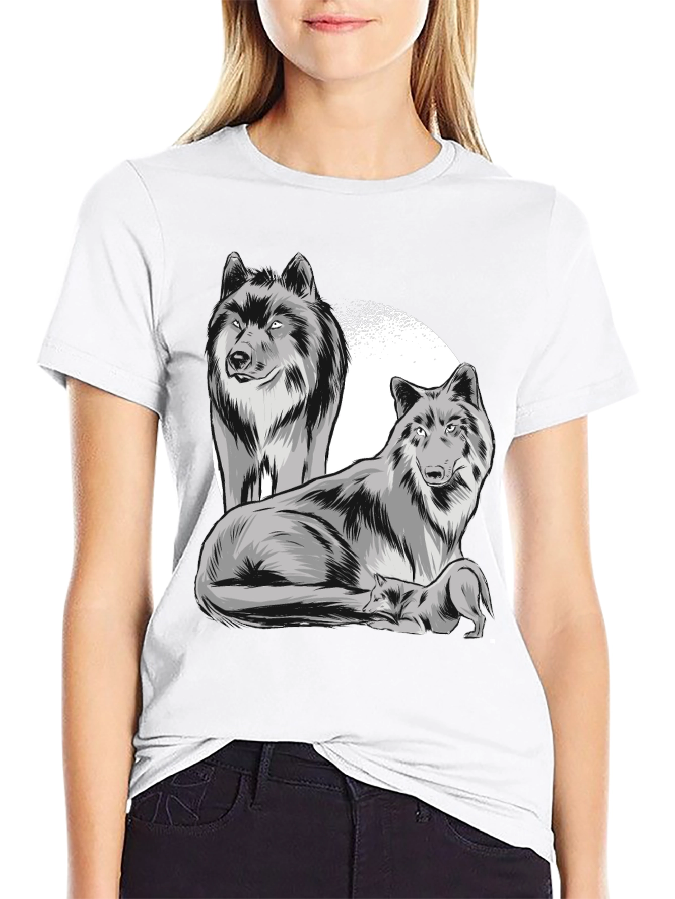 Wolf Pack Graphic Tee - Classic Black