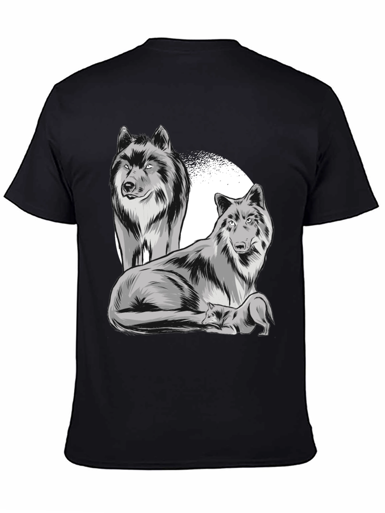 Wolf Pack Graphic Tee - Classic Black