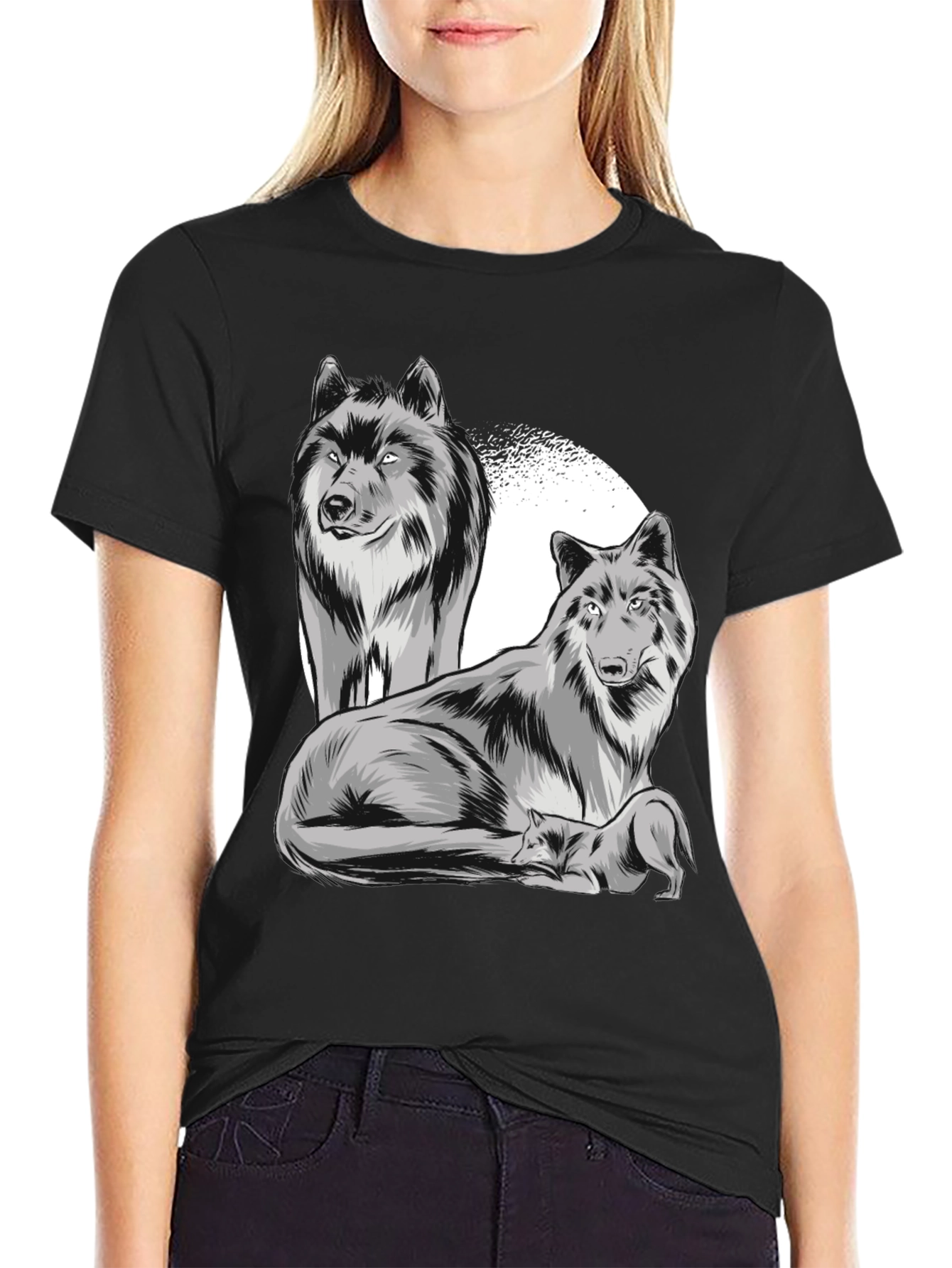 Wolf Pack Graphic Tee - Classic Black