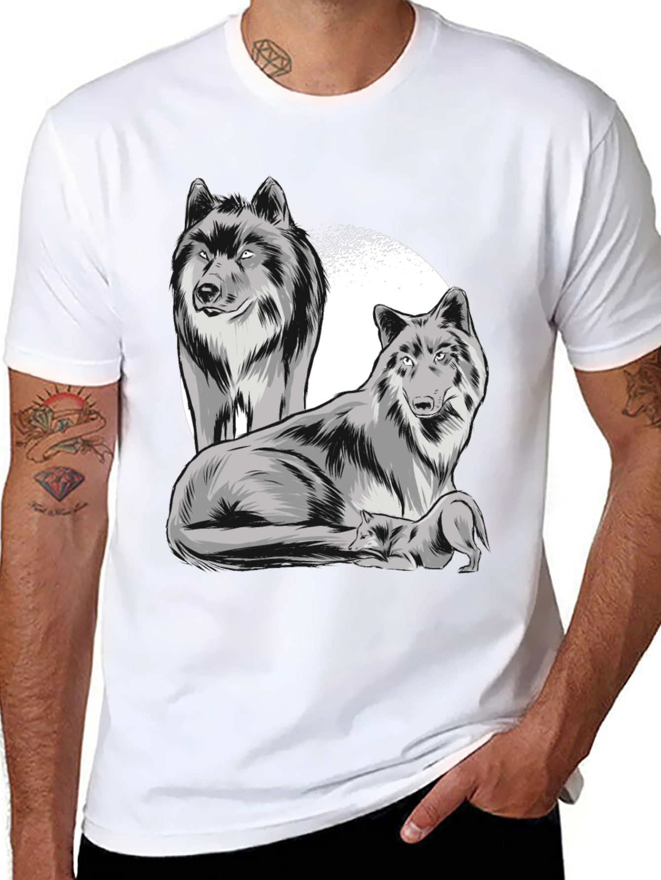 Wolf Pack Graphic Tee - Classic Black