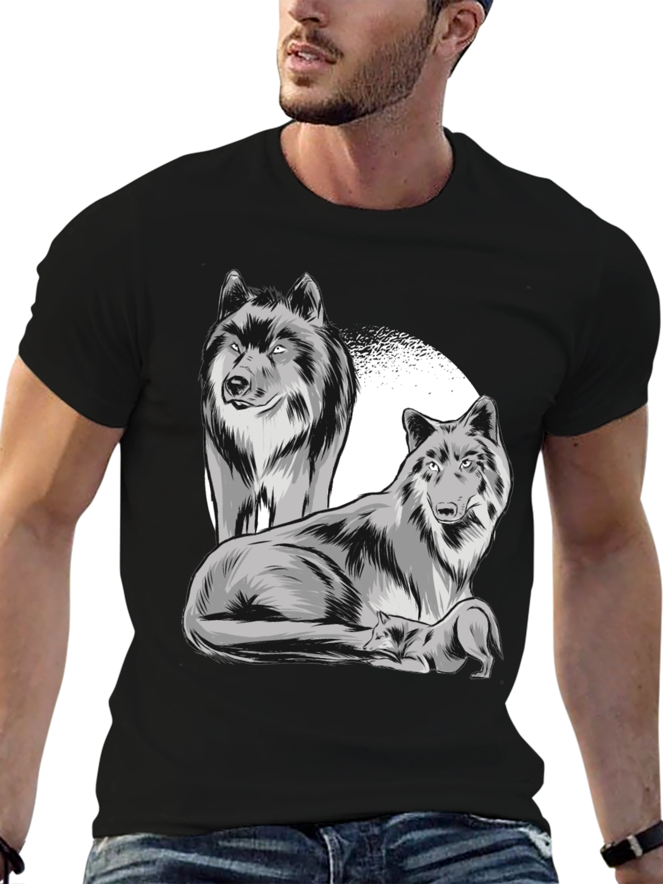 Wolf Pack Graphic Tee - Classic Black