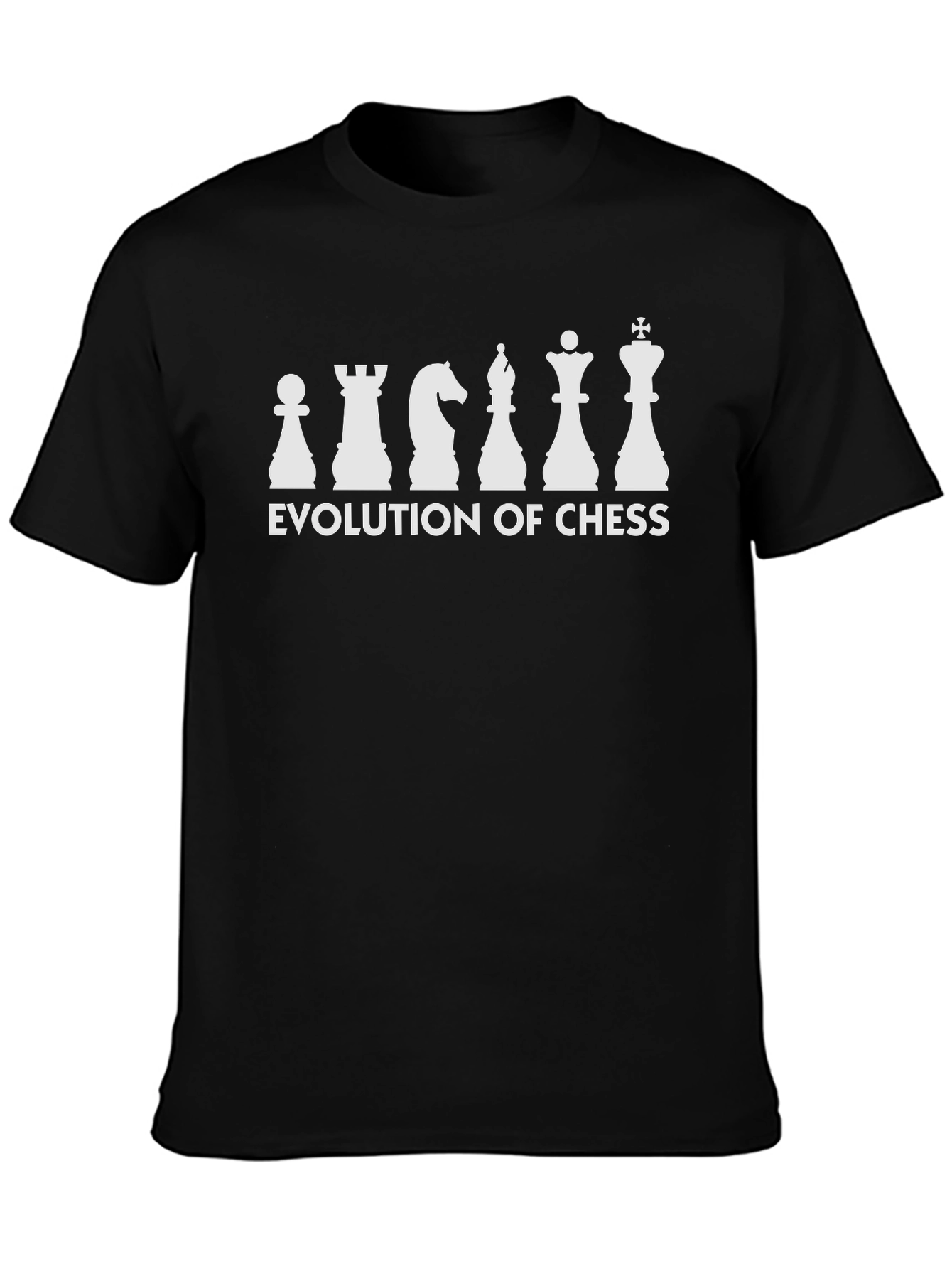 Evolution of Chess Graphic Tee - Black Cotton