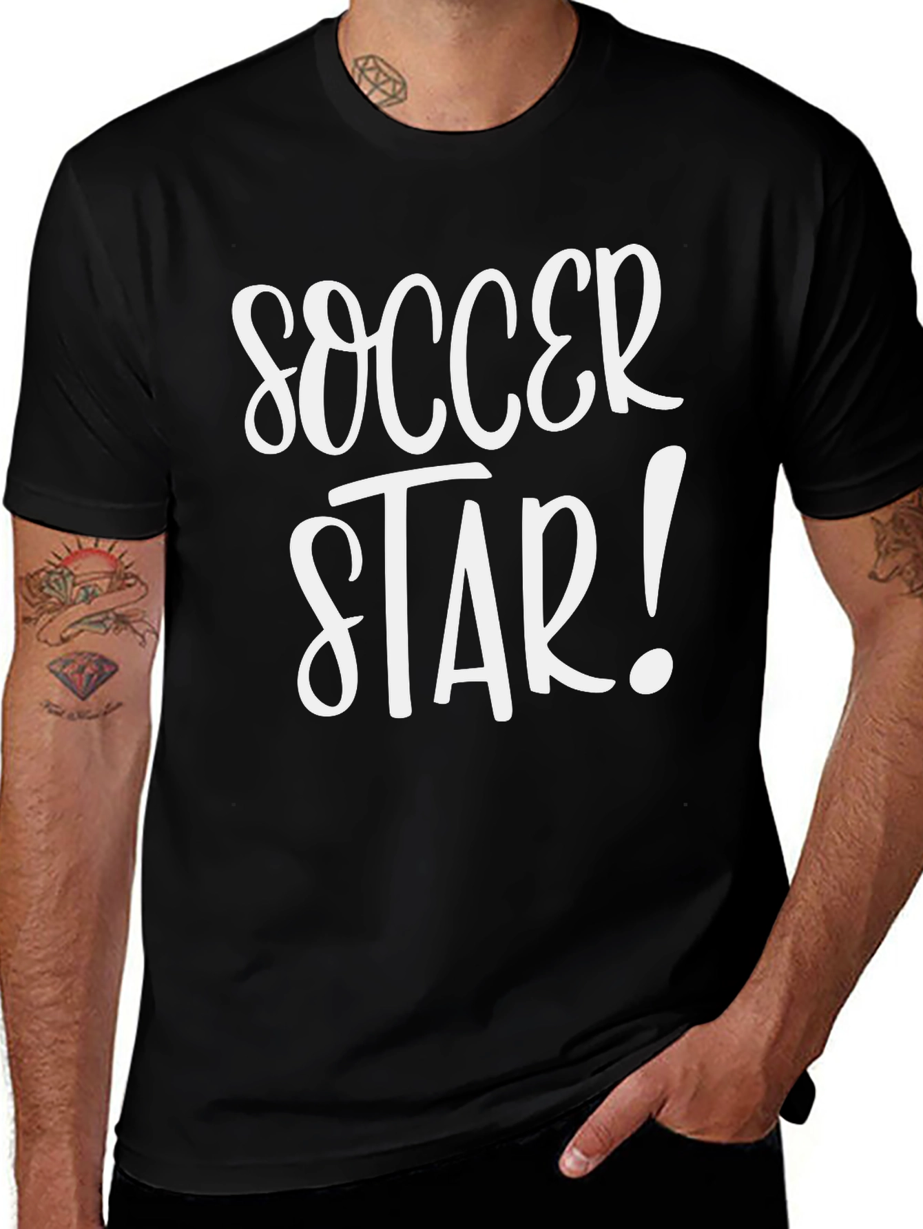 Soccer Star Graphic T-Shirt - Black