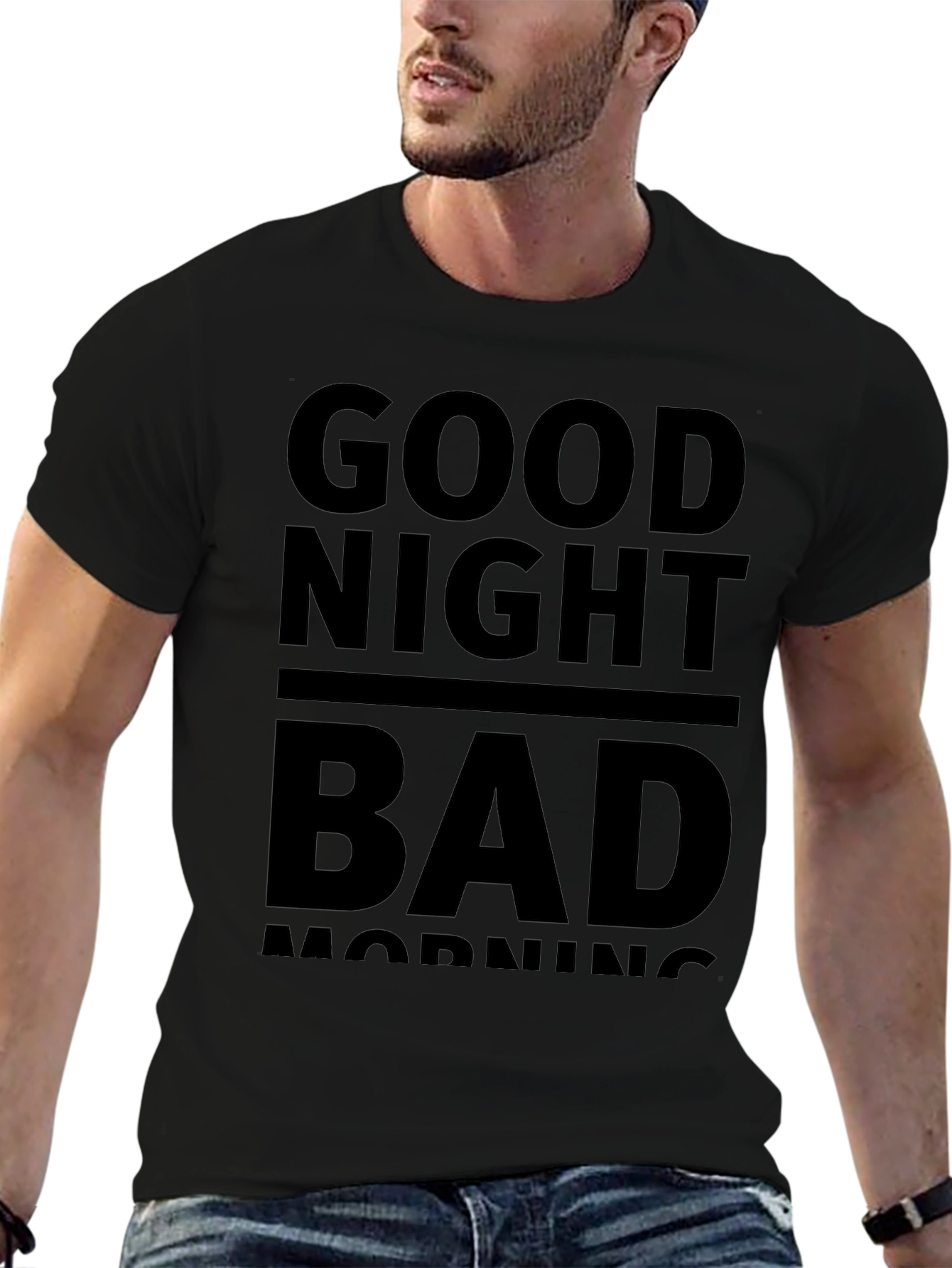 Good Night Bad Morning Black Graphic Tee