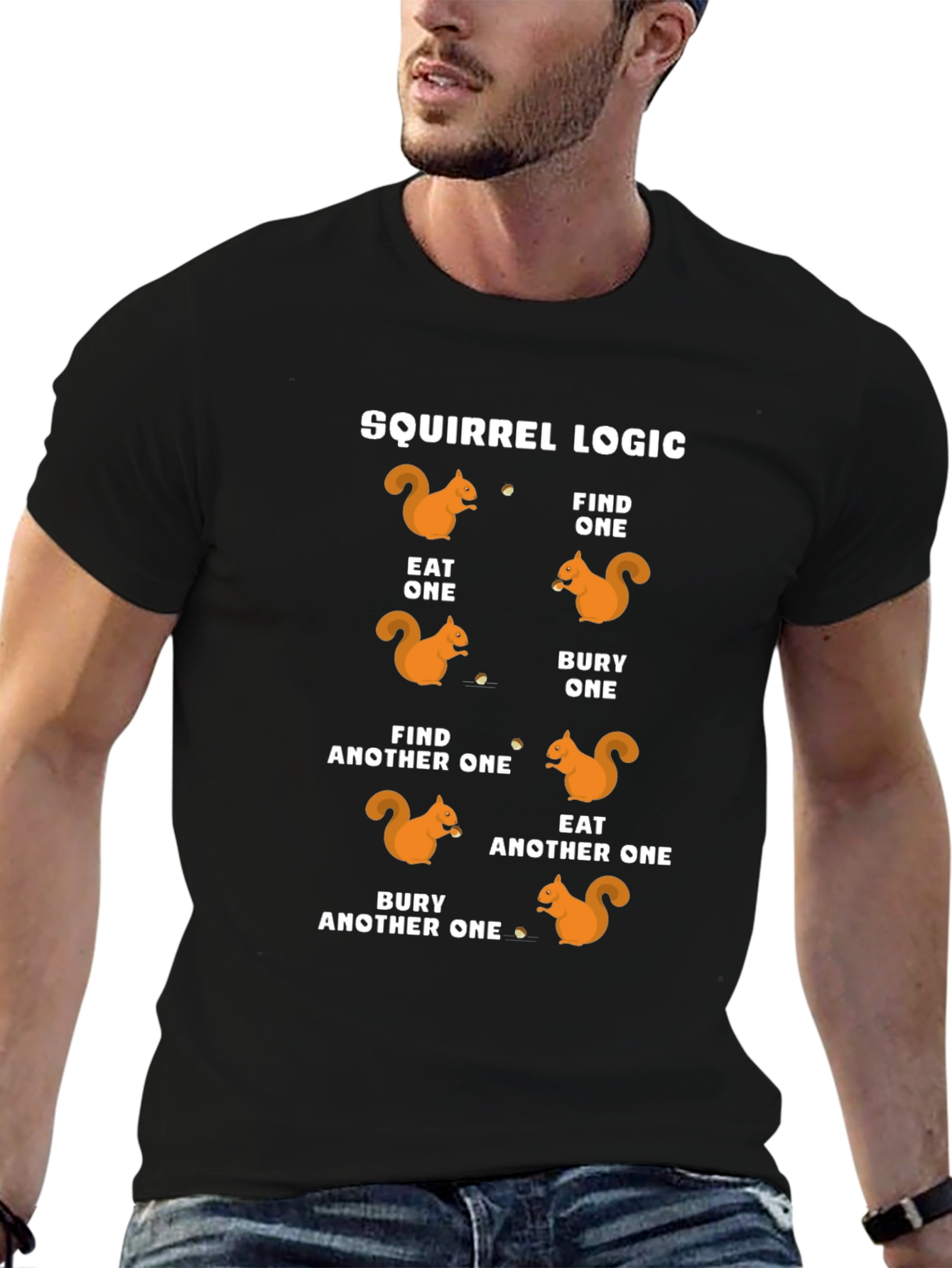 Squirrel Logic T-Shirt Funny Animal Graphic Tee