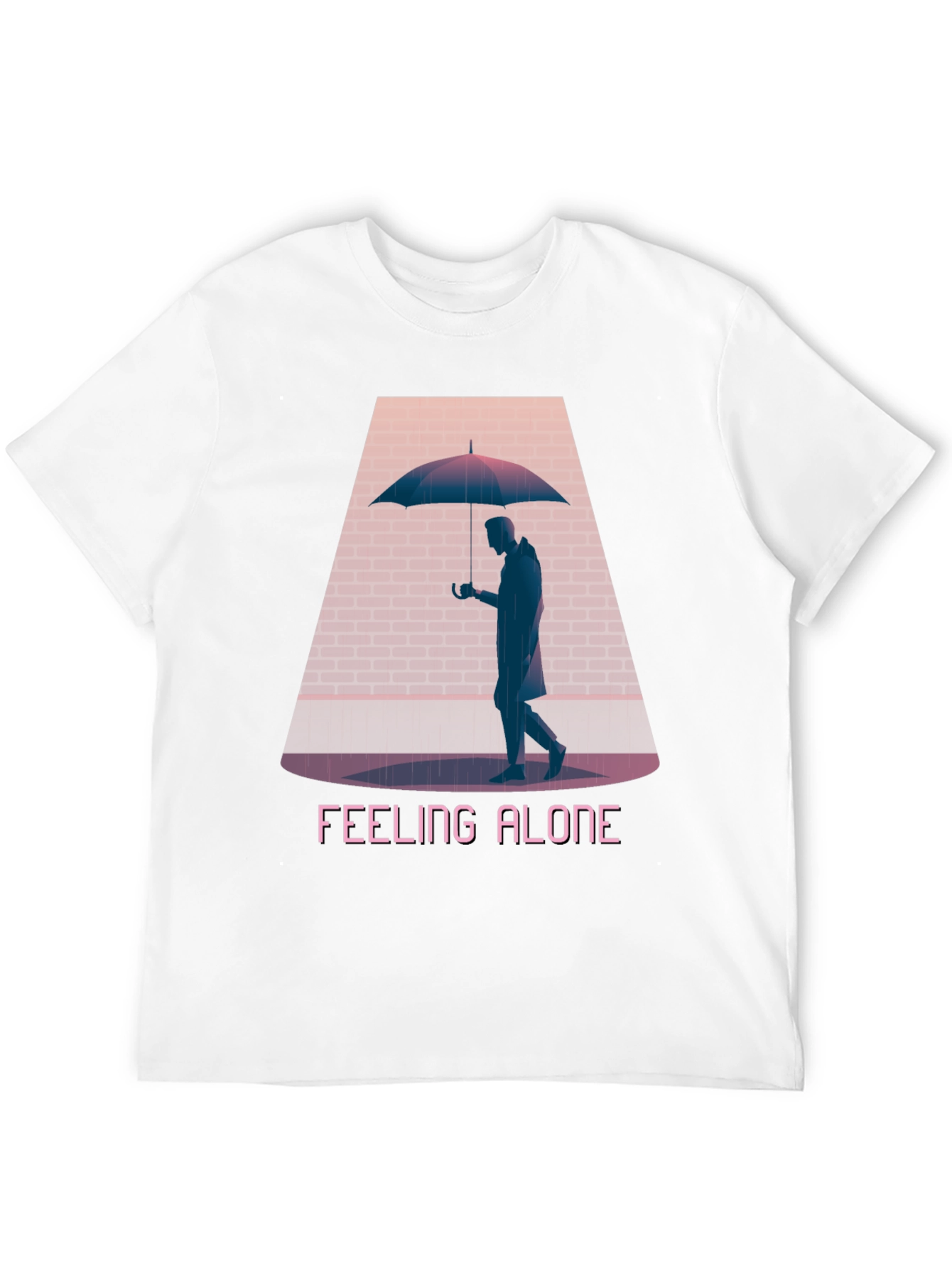 Feeling Alone Graphic Tee - Black Cotton T-Shirt