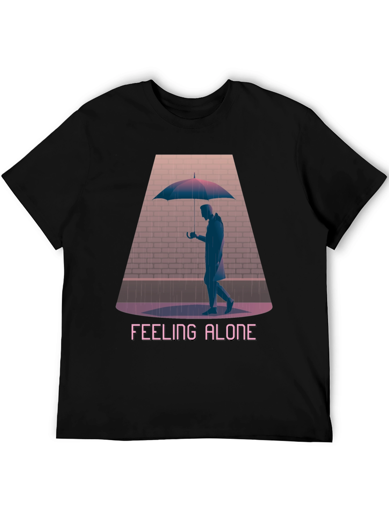 Feeling Alone Graphic Tee - Black Cotton T-Shirt