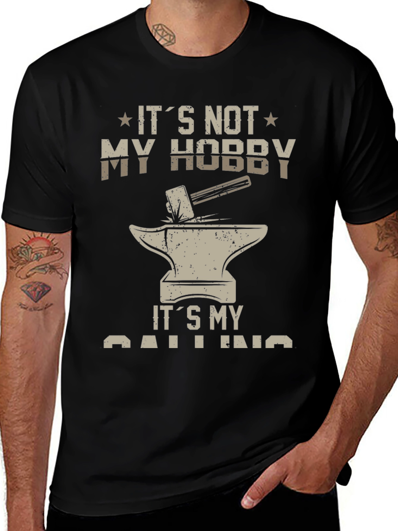 Blacksmith Calling T-Shirt - Hammer and Anvil Design