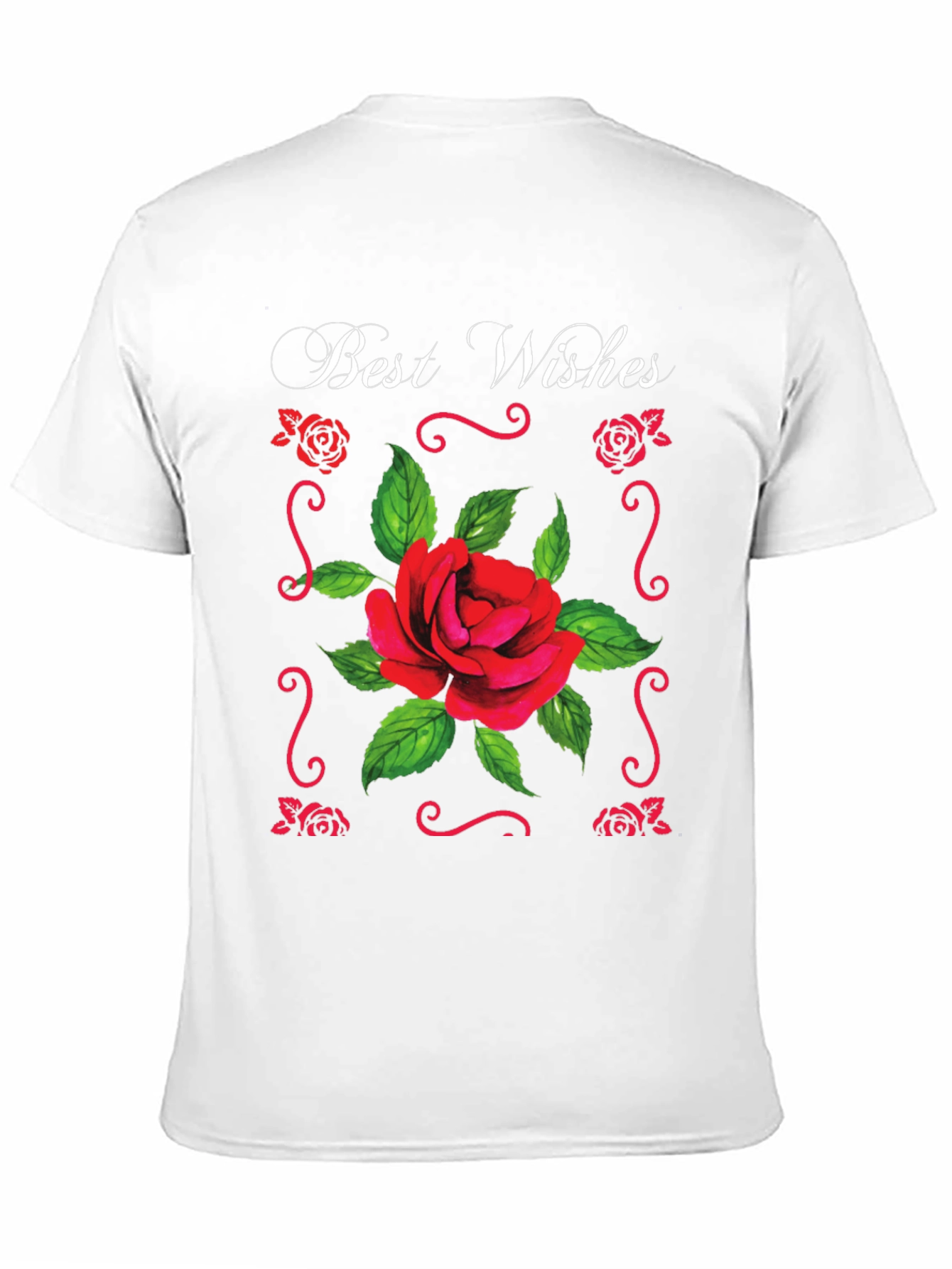 Best Wishes Rose T-Shirt - Elegant Floral Design