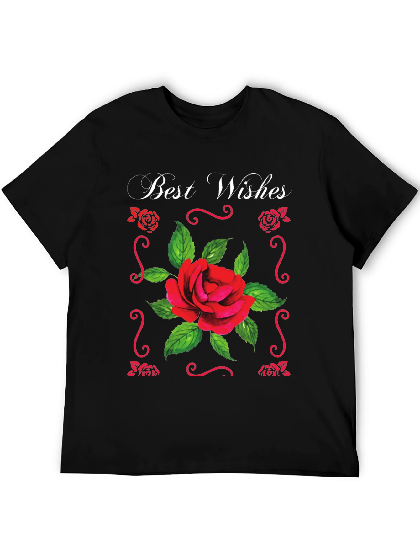 Best Wishes Rose T-Shirt - Elegant Floral Design