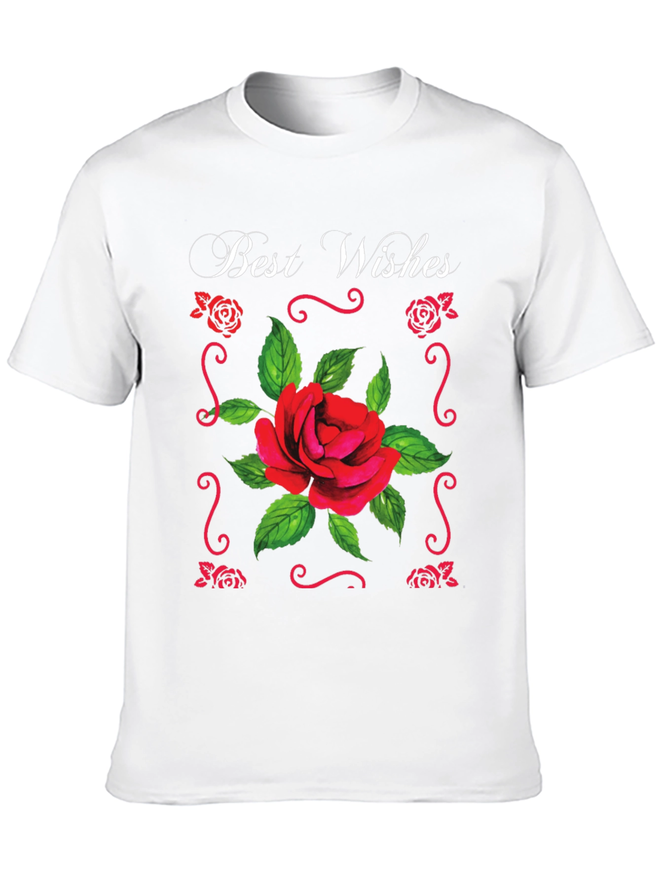 Best Wishes Rose T-Shirt - Elegant Floral Design