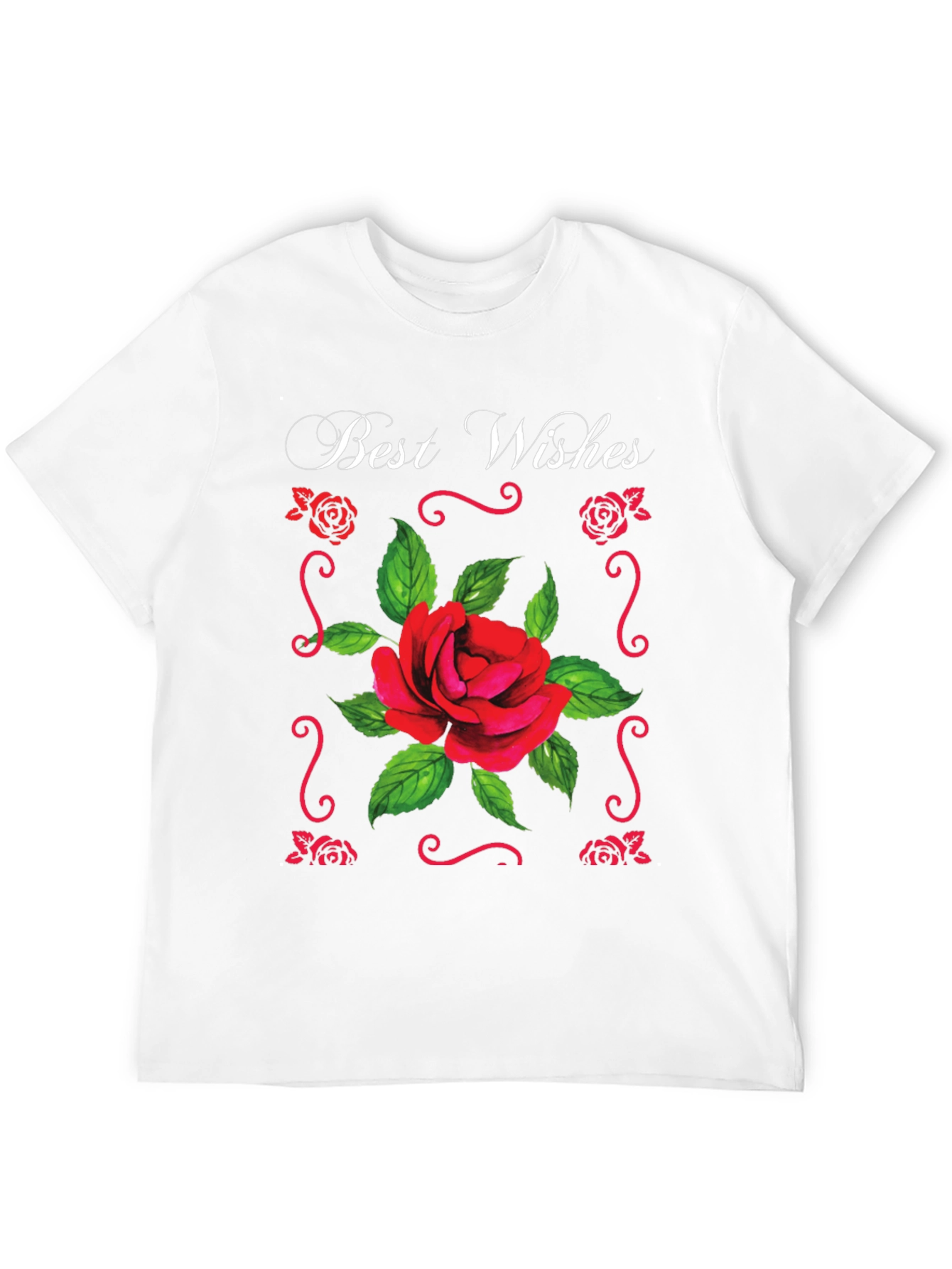 Best Wishes Rose T-Shirt - Elegant Floral Design