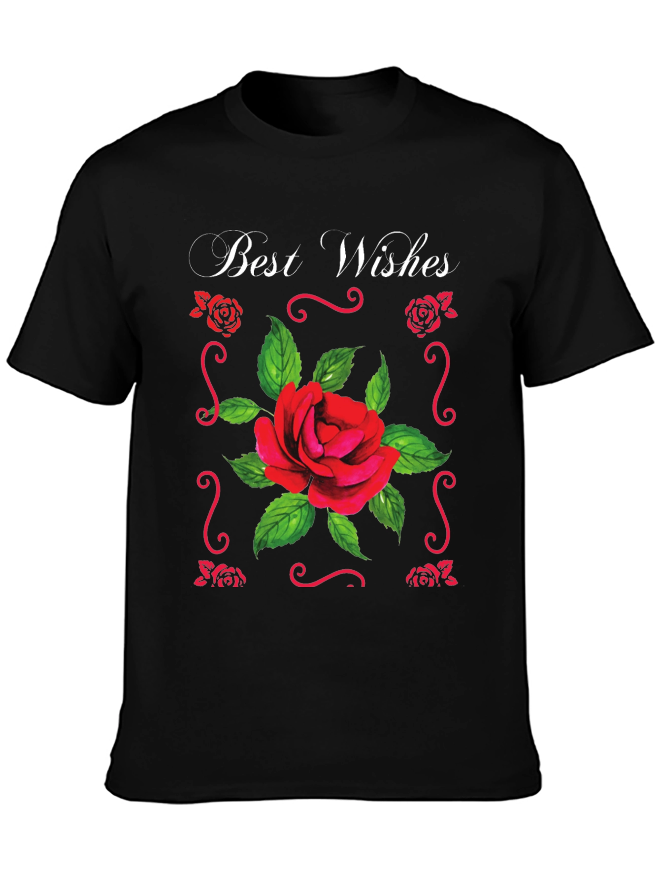 Best Wishes Rose T-Shirt - Elegant Floral Design