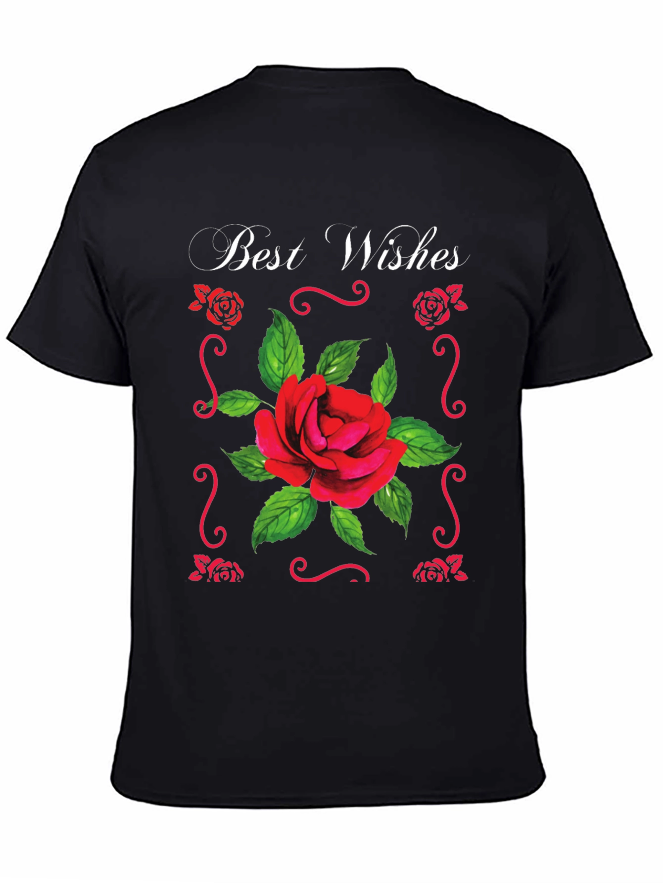 Best Wishes Rose T-Shirt - Elegant Floral Design