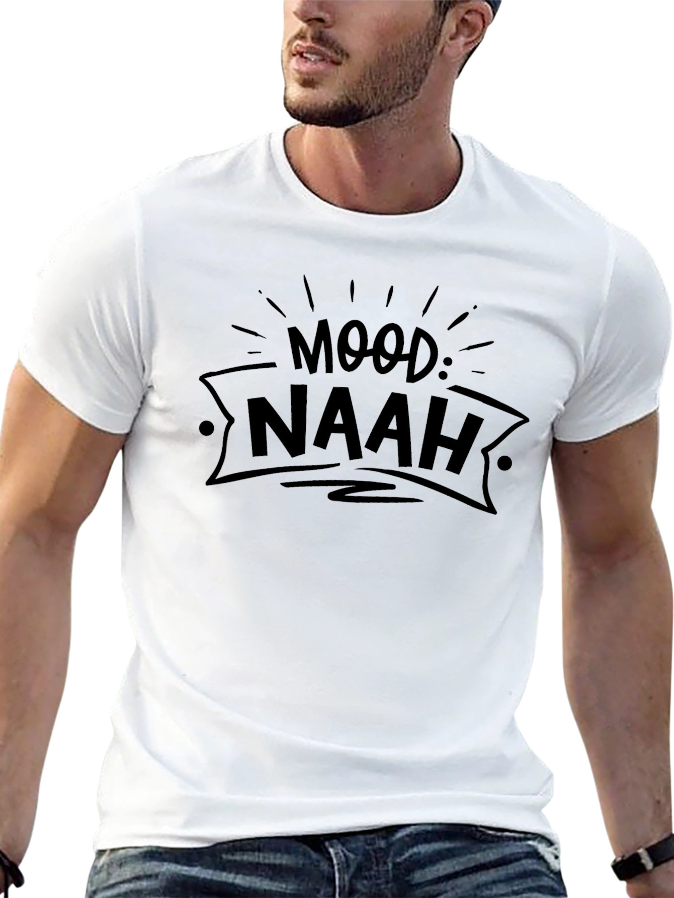 Mood: Naah Black Graphic Tee