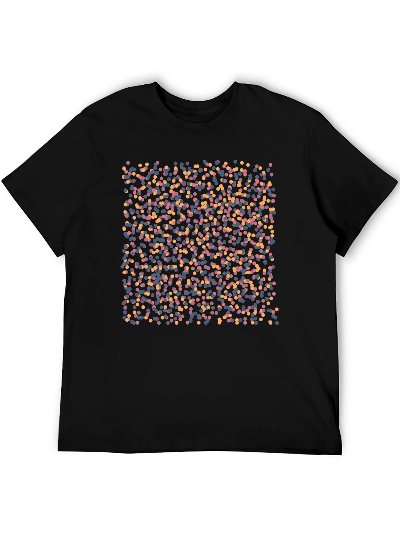 Abstract Polka Dot Patterned Black T-Shirt