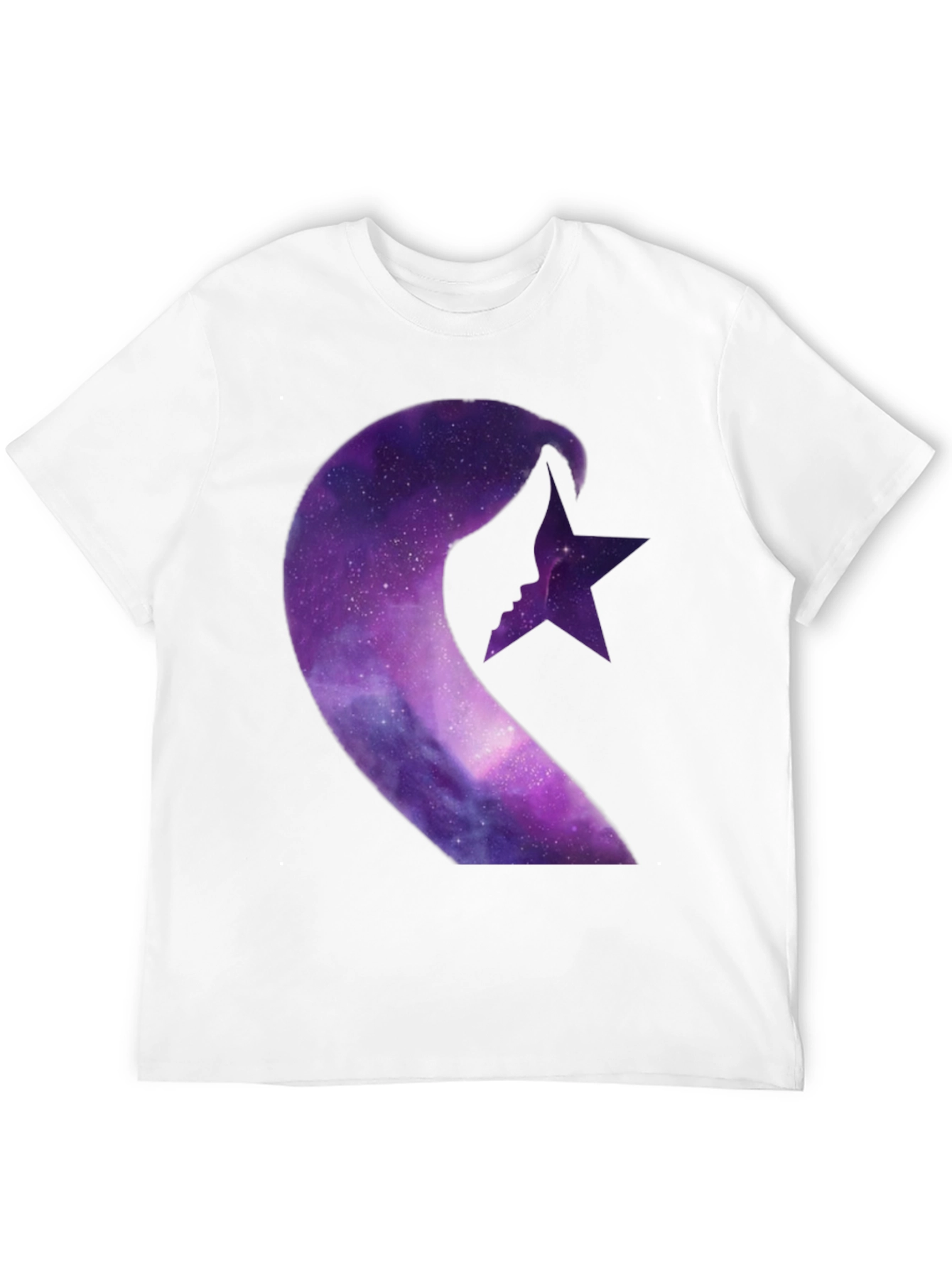 Galaxy Crescent Moon Star Graphic Tee